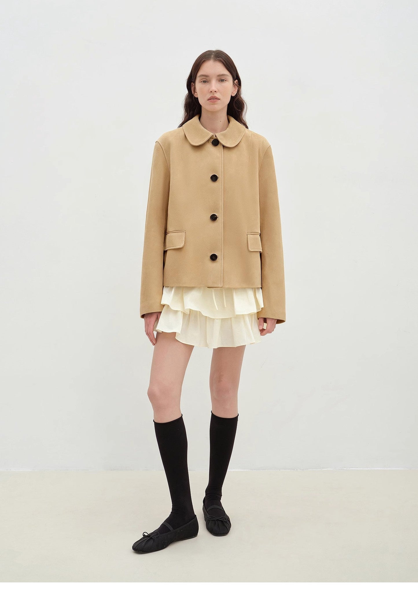 Fireladyfur Women's Short Genuine Leather Jacket With Beading"Velour"