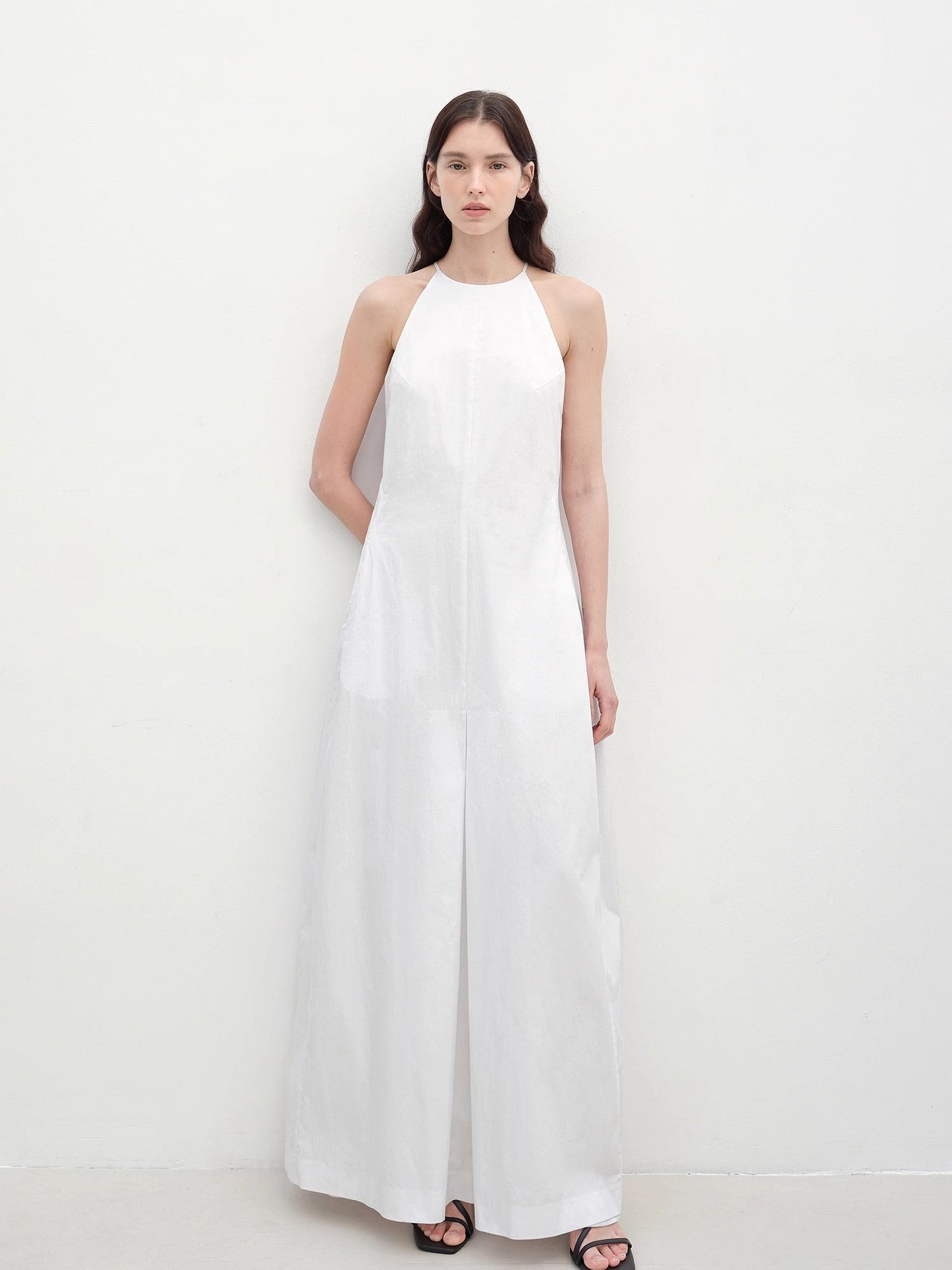 Halterneck Waist-Cinching Cocoon Dress