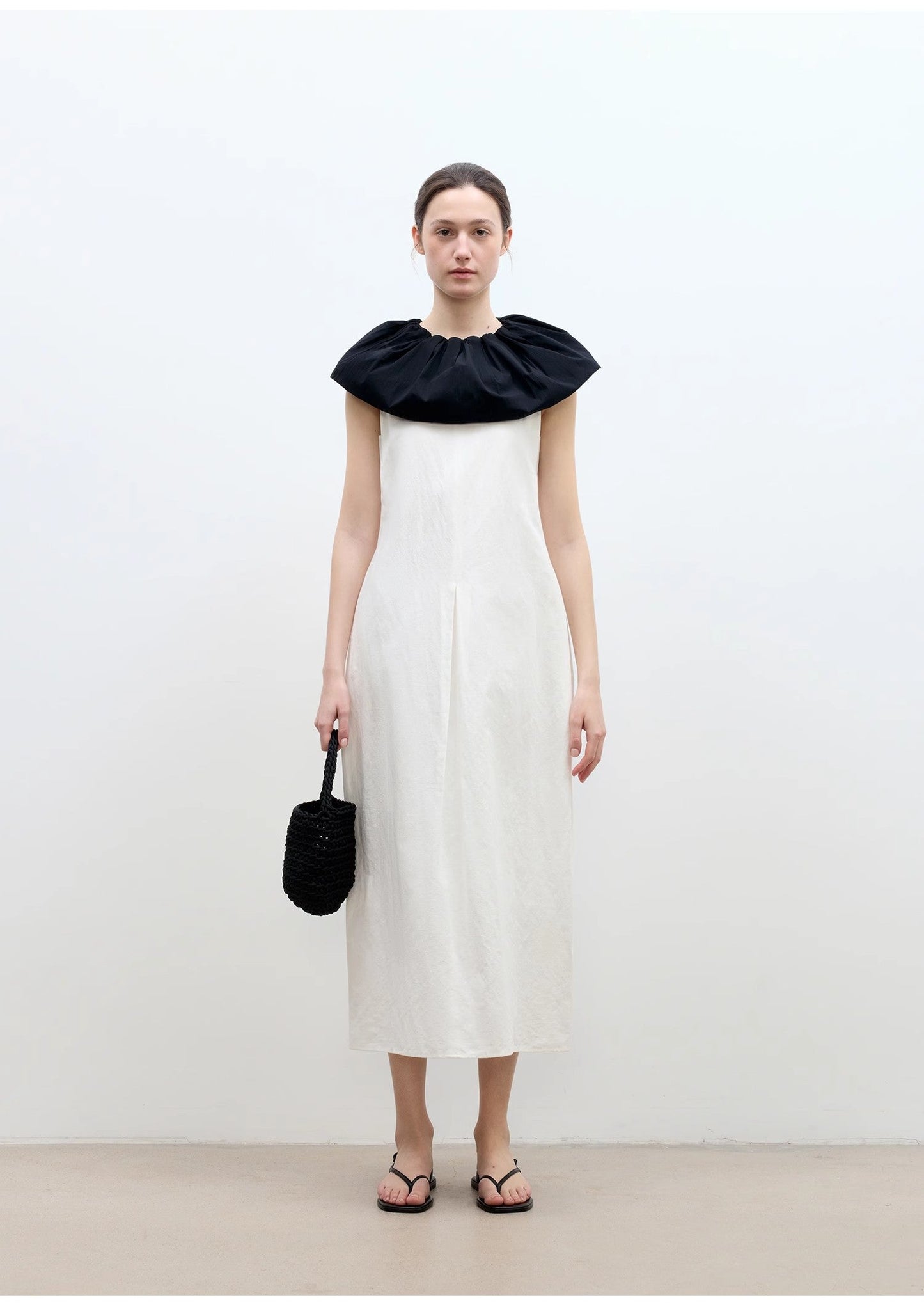 Three-Dimensional Hourglass Sleeveless Round Neck Loose Slim Dress for Women