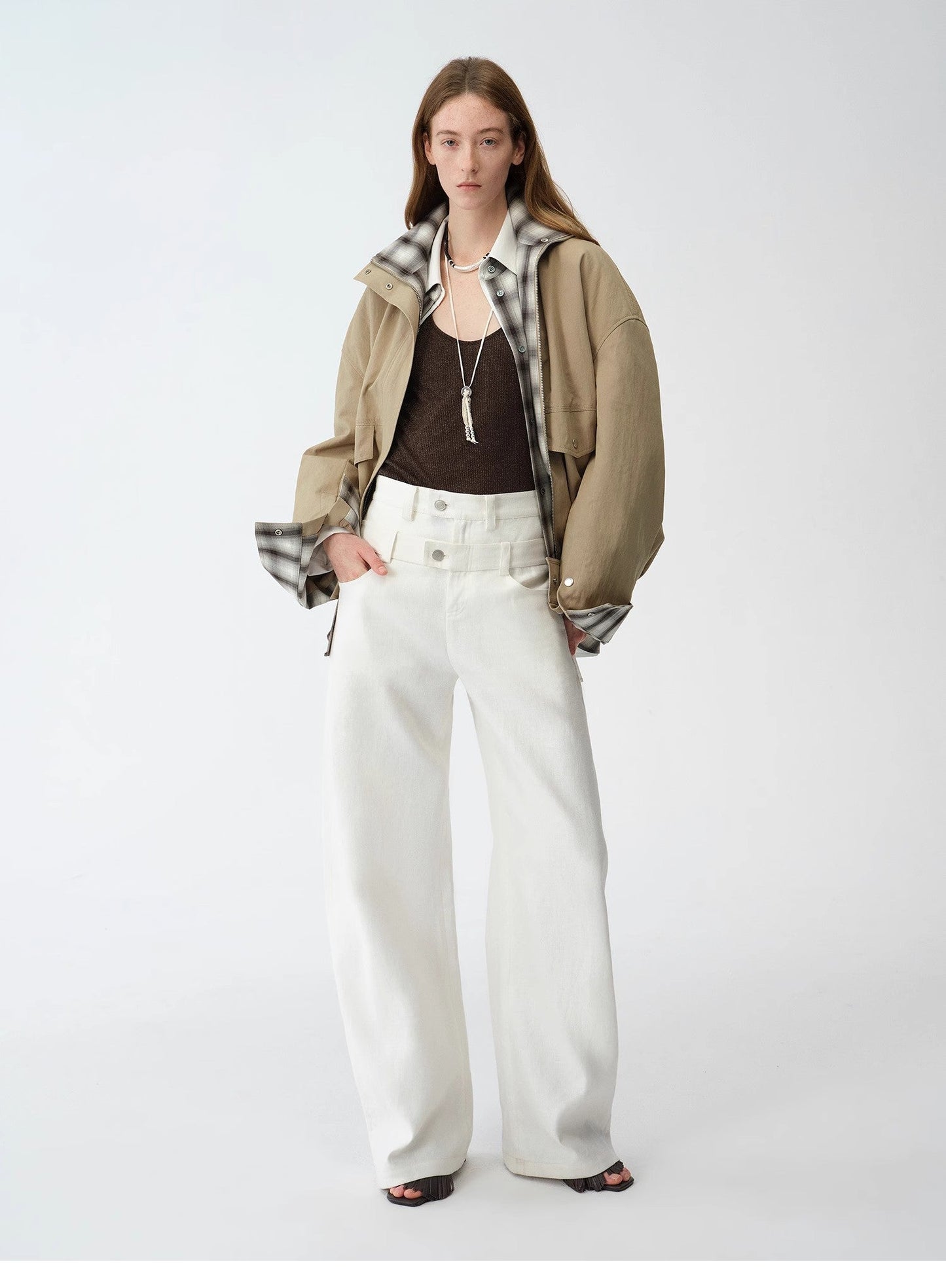 Old Money Style Linen Cut Scimitar Pants"Weiss Love Letter"