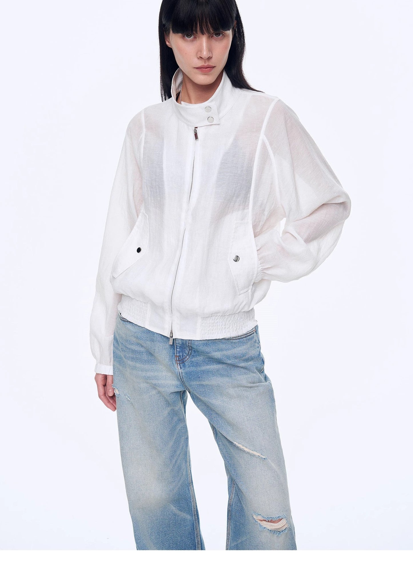 Lightweight Outdoor Half-Stand Collar Raglan Sleeve Jacket