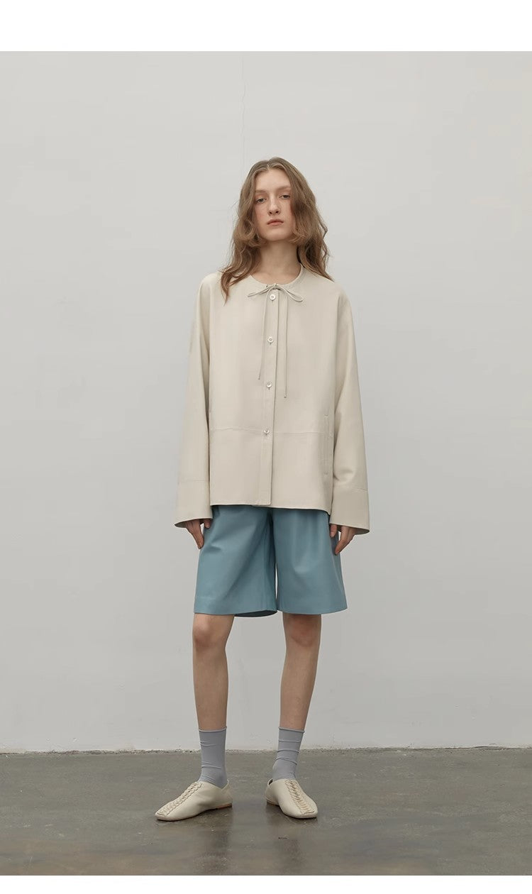 Ultra-Thin Light-Coated Sheep Leather Jacket for Women"Contrary Galaxy"