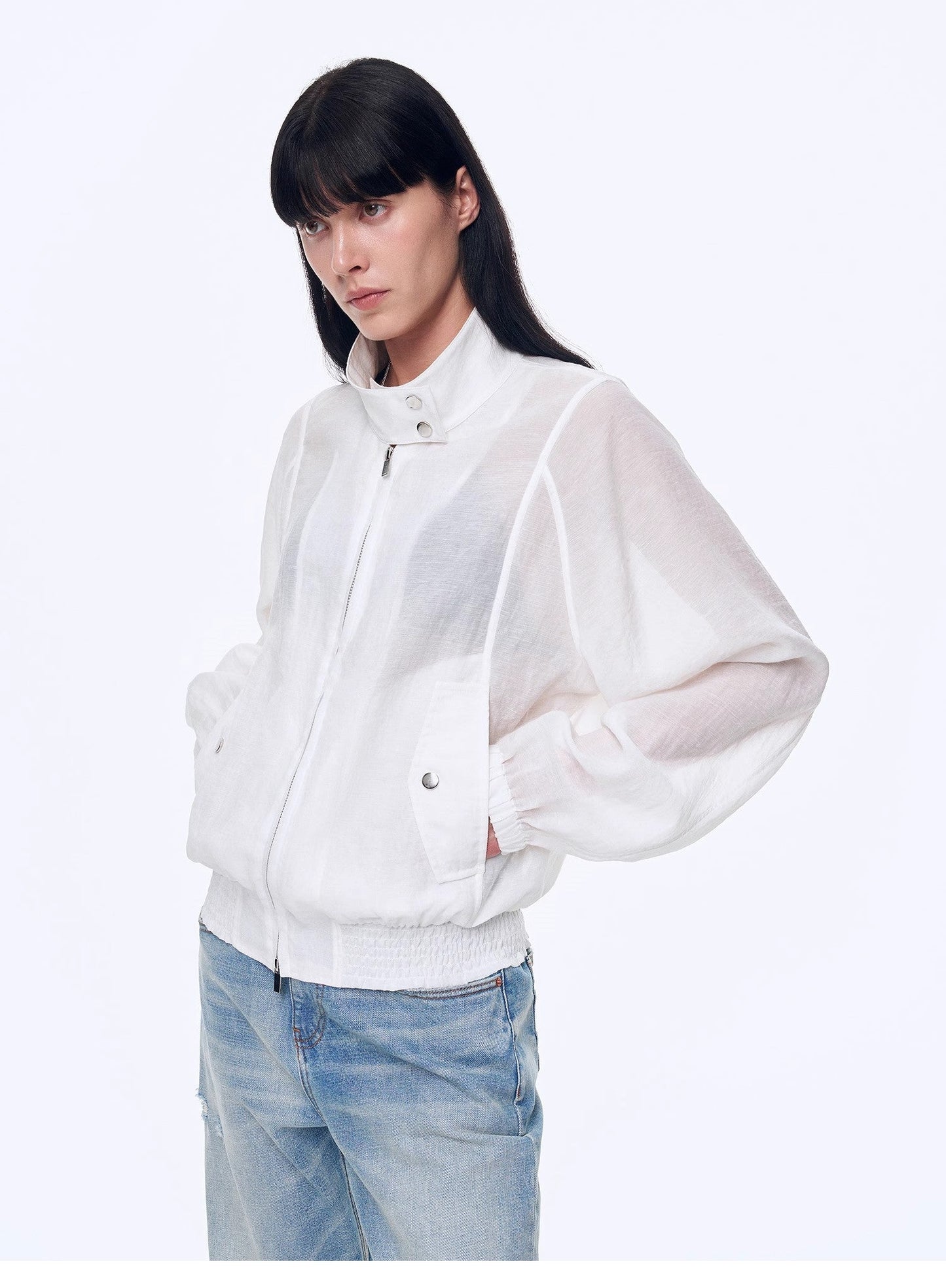 Lightweight Outdoor Half-Stand Collar Raglan Sleeve Jacket