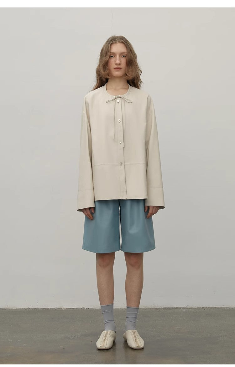 Ultra-Thin Light-Coated Sheep Leather Jacket for Women"Contrary Galaxy"