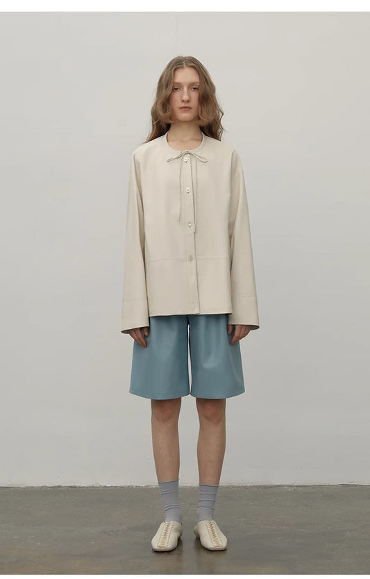 Ultra-Thin Light-Coated Sheep Leather Jacket for Women"Contrary Galaxy"