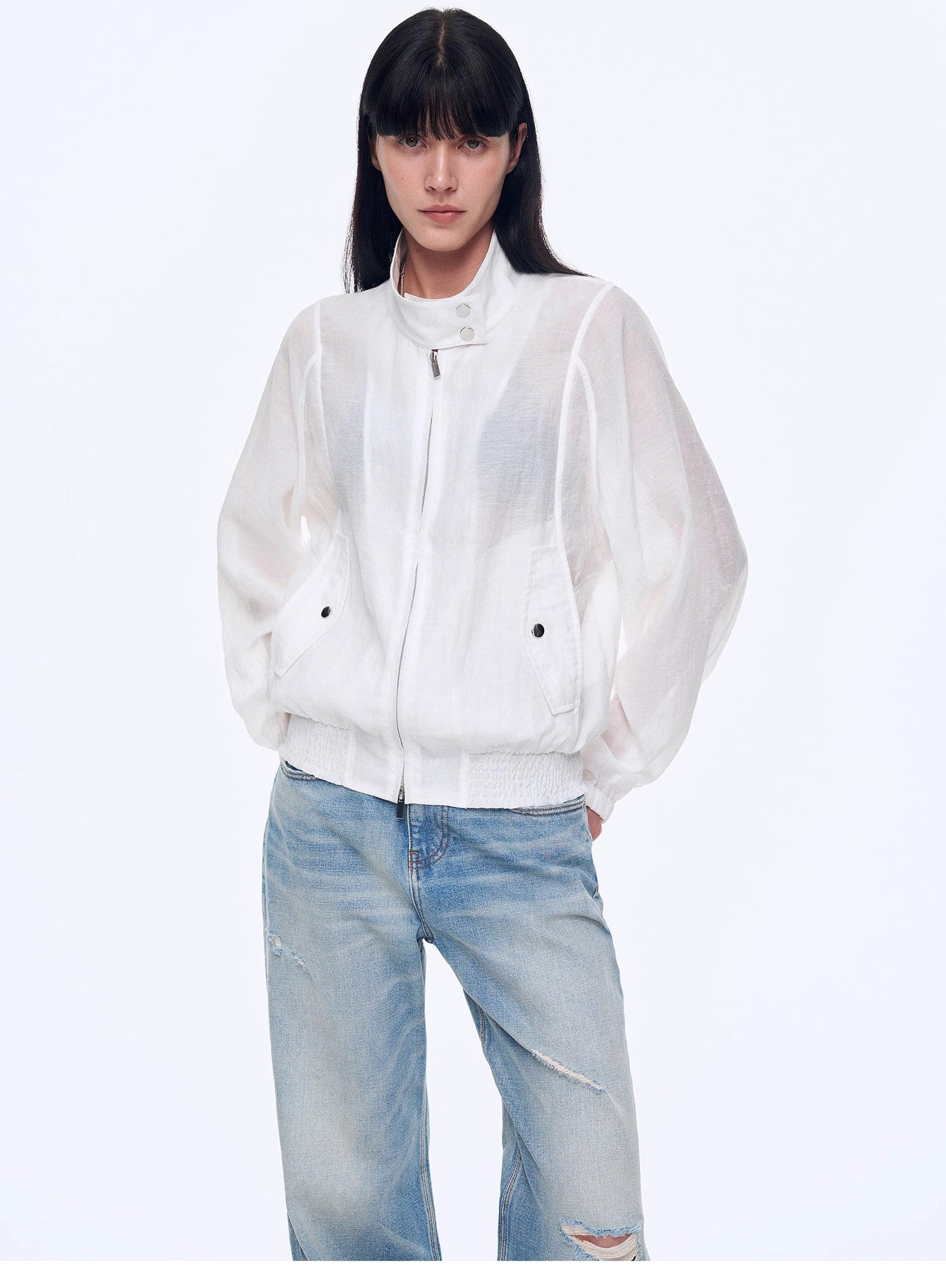 Lightweight Outdoor Half-Stand Collar Raglan Sleeve Jacket