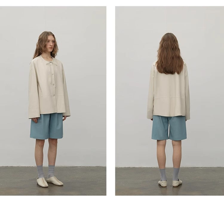 Ultra-Thin Light-Coated Sheep Leather Jacket for Women"Contrary Galaxy"