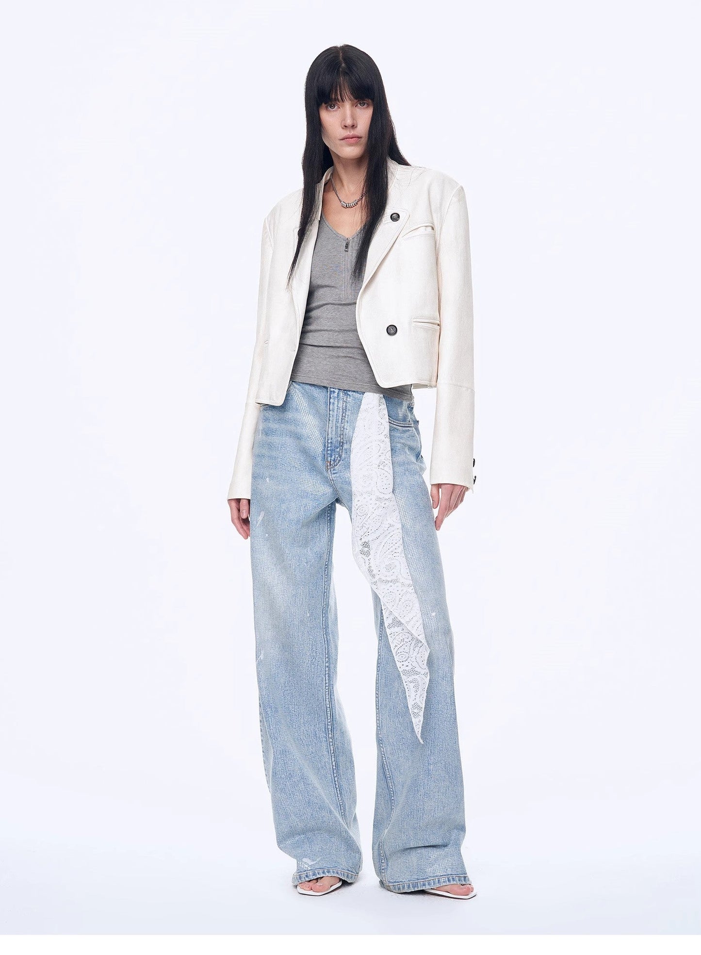 "Art Journey" Distressed Dirty Dyed Tencel Cotton Jeans