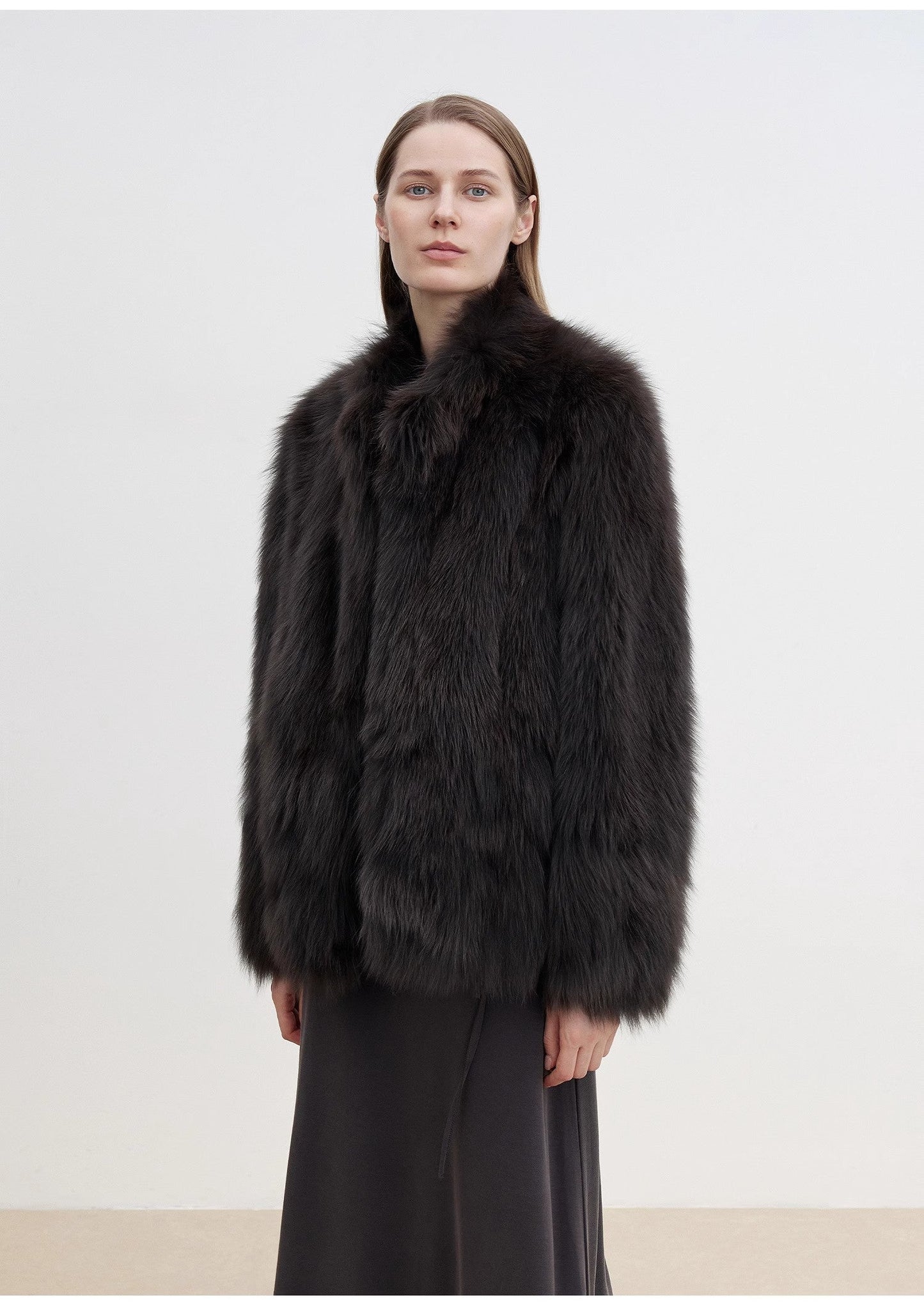 "Long Nocturne" Imported Fox Fur Retro Short Coat for Women