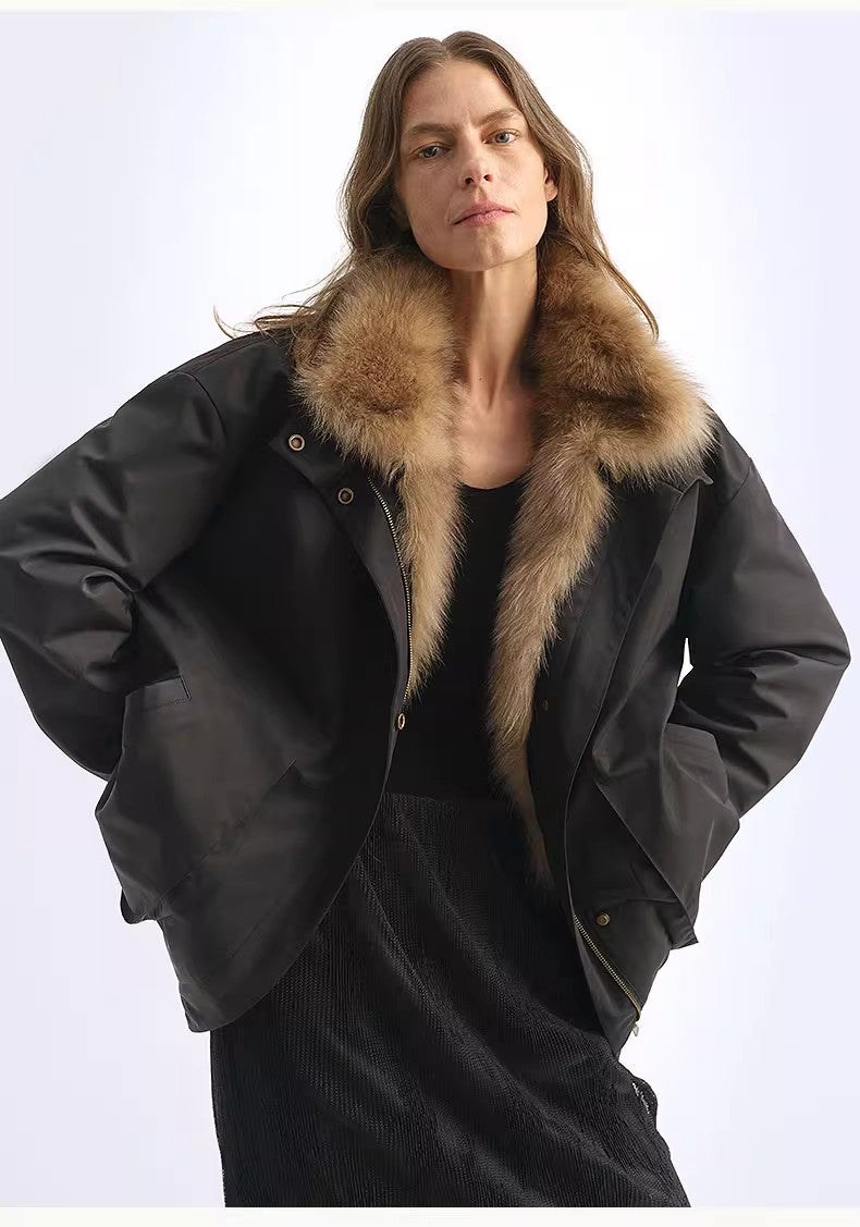 Firelady Fur Women's Parka | Detachable Fox Fur Collar | 90% White Goose Down Fill