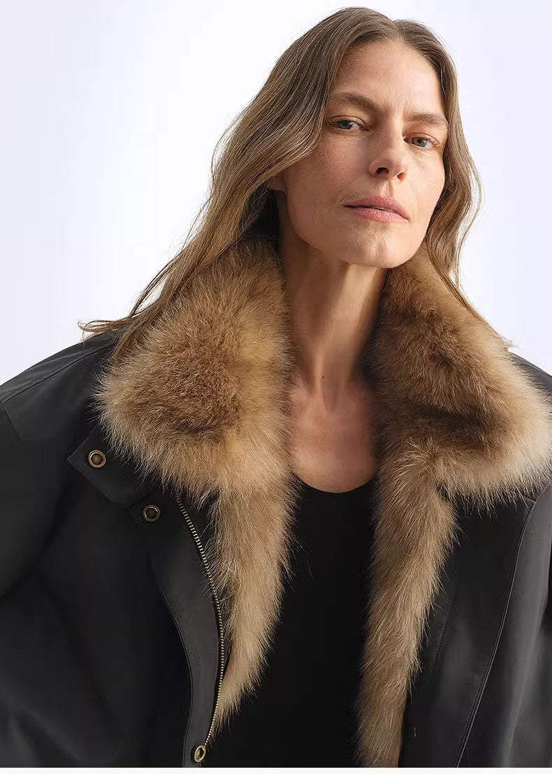 Firelady Fur Women's Parka | Detachable Fox Fur Collar | 90% White Goose Down Fill