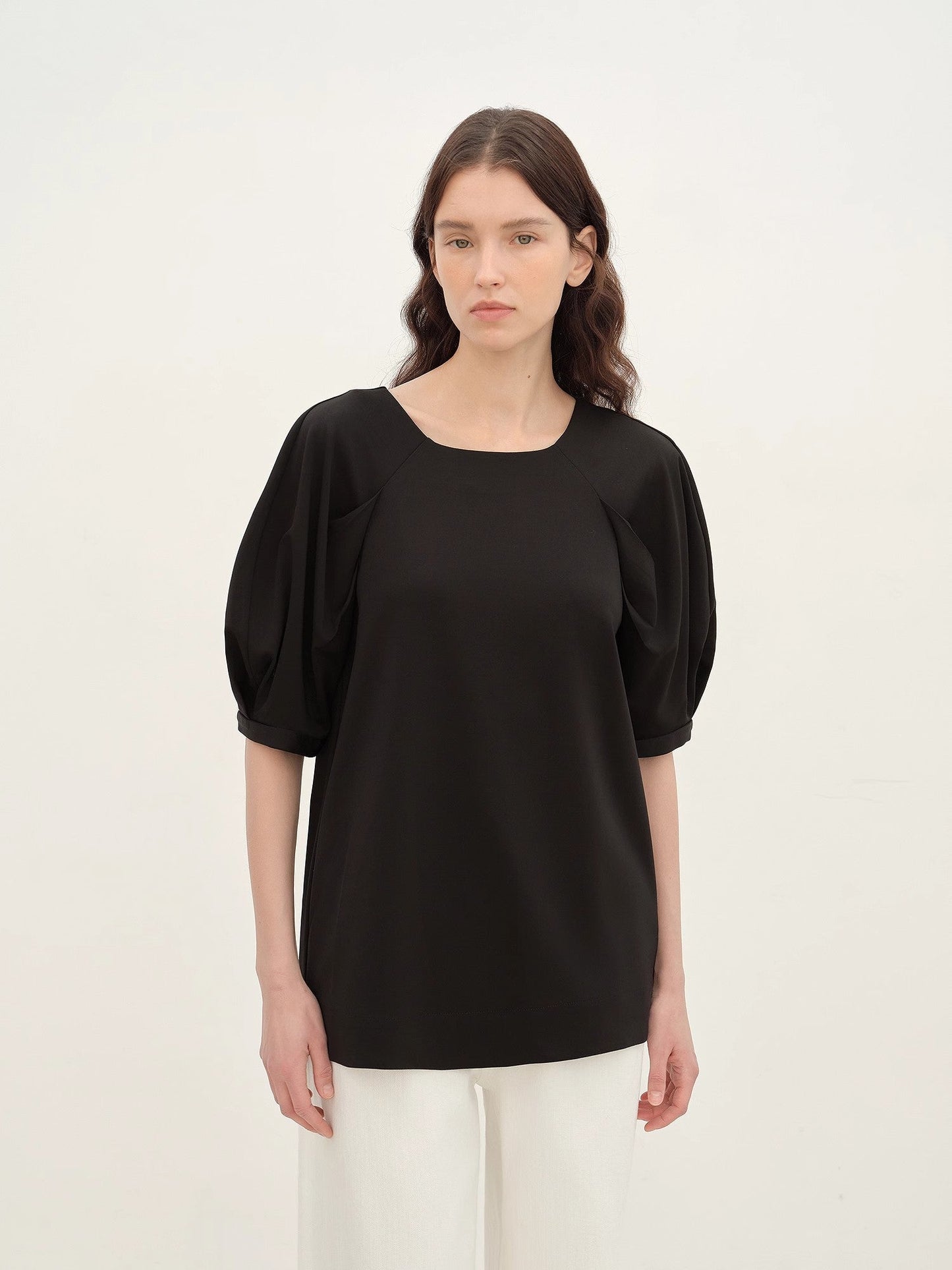 Puff Sleeve Straight Short Sleeve