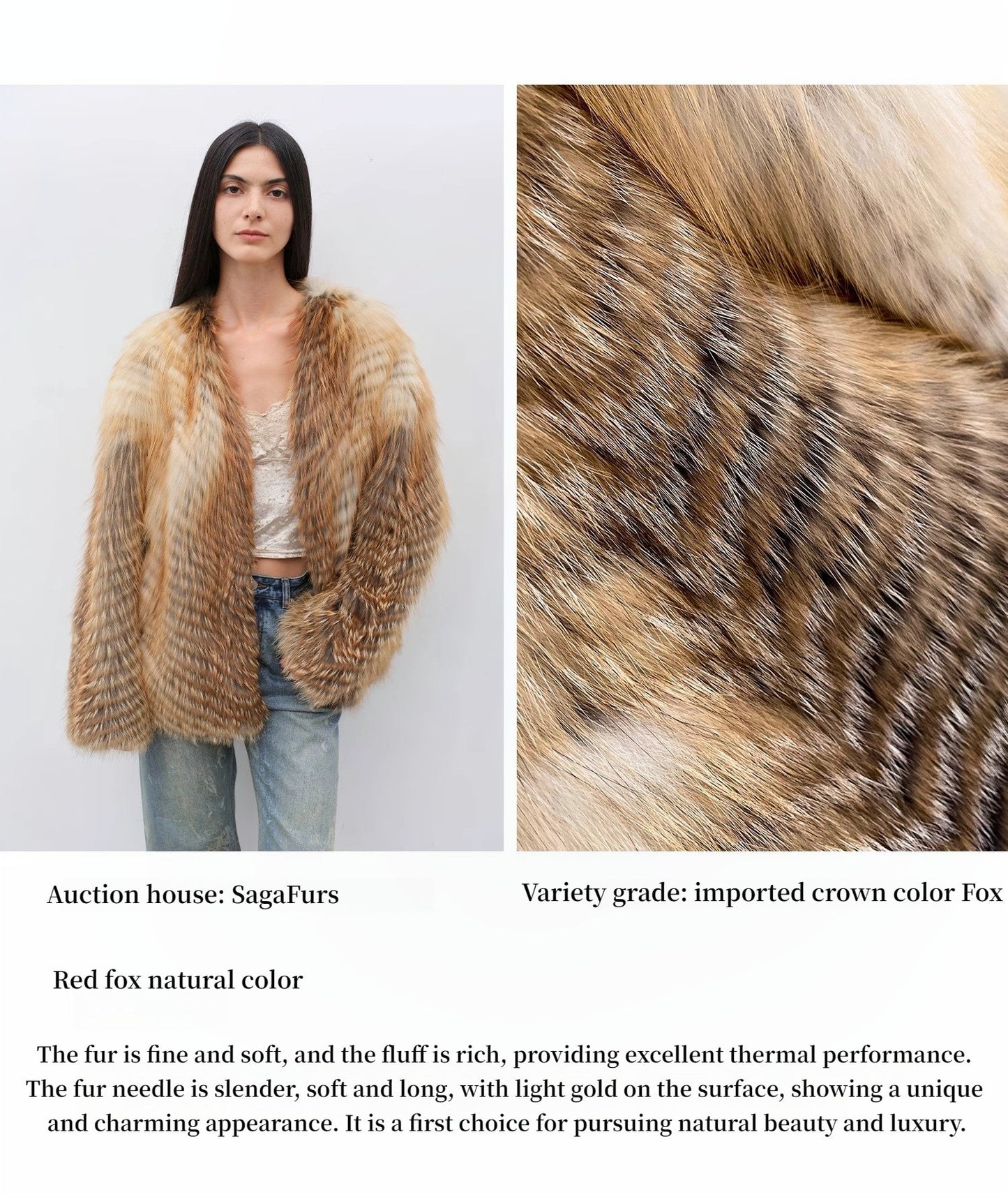 Yukino Dream Imported Colorful Fox Fur Coat From Finland