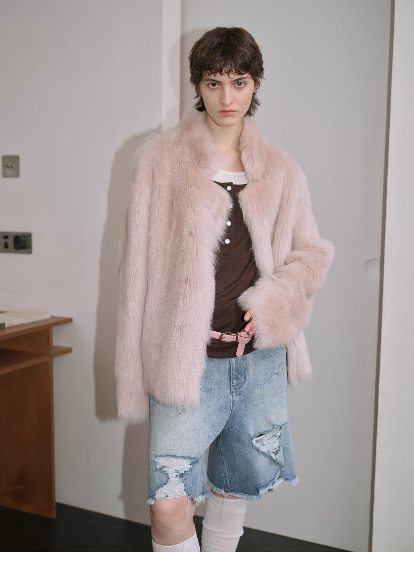 "Heartbeat Mark" Tuscany Sheepskin Women's Short Fur Coat