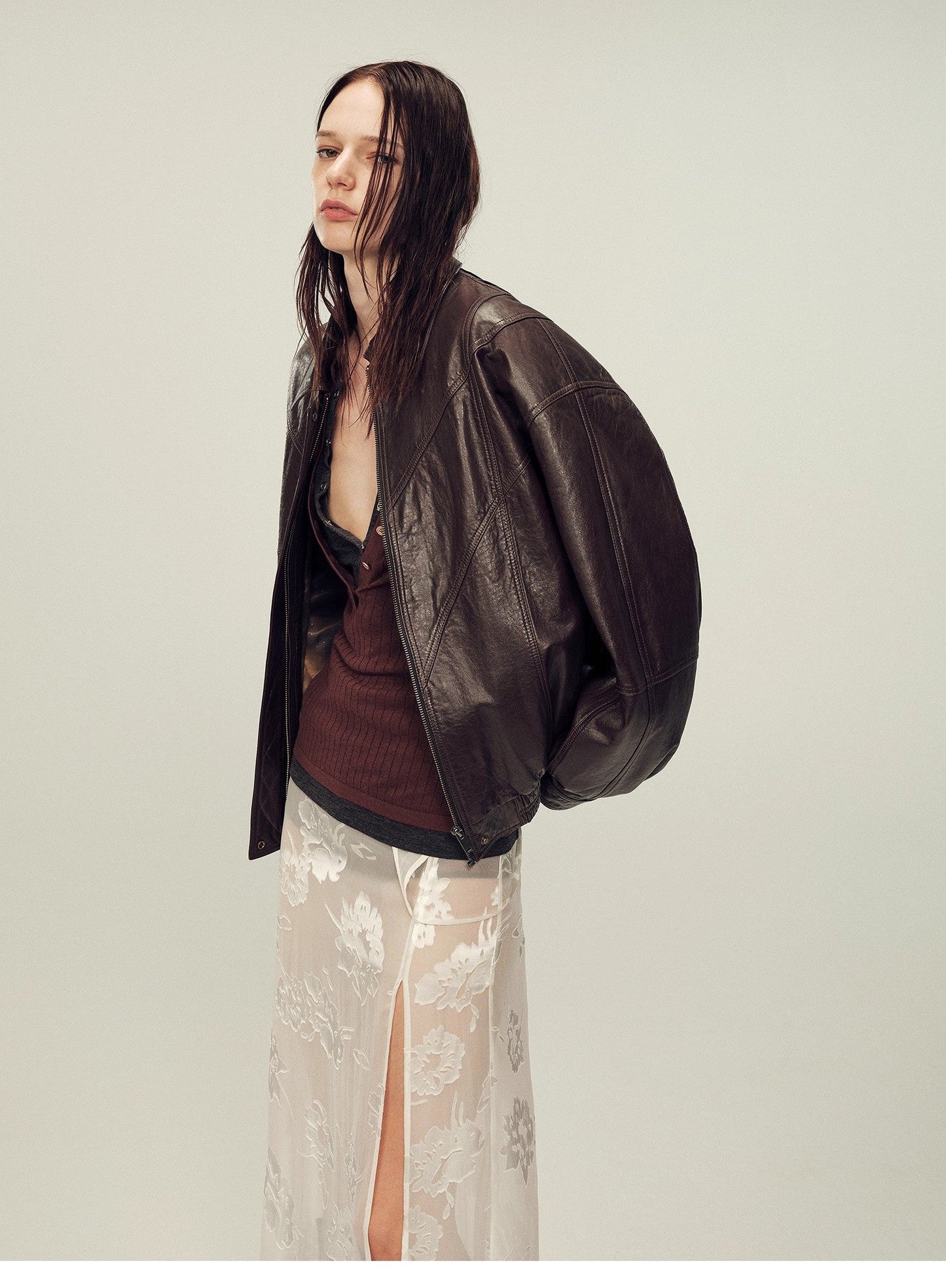 Fireladyfur Women's Suede Top-Grain Sheepskin Leather Jacket