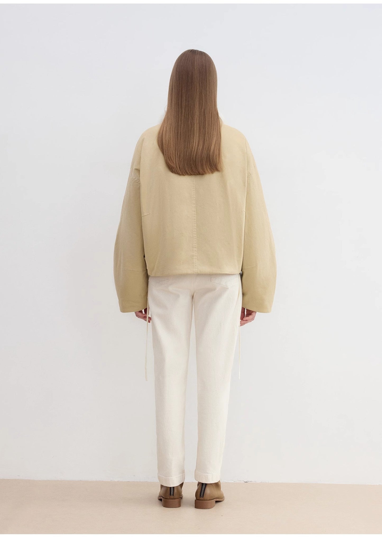 Fireladyfur Women's Contrasting Color Fur Collar Short Parka"Rebellious Escape"