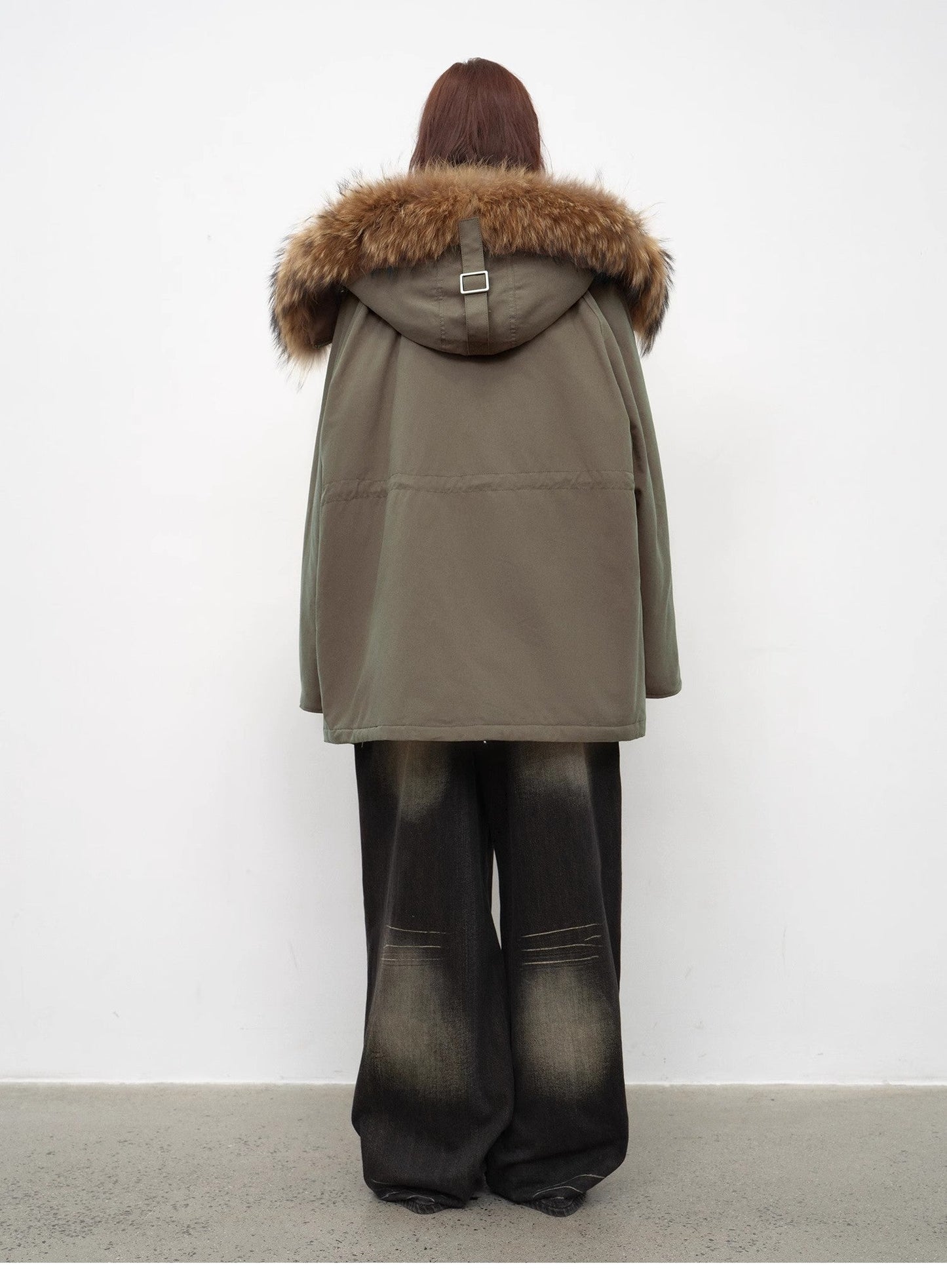 Fireladyfur Women's Shearling Lined Down Parka With Raccoon Fur Collar Hood"Coastal Highway II"