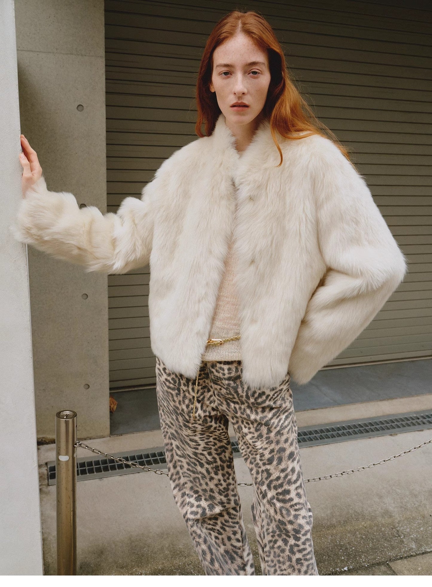 "Healing Eros" Casual Stand-Up Collar Short Tuscan Sheepskin Fur Coat Winter