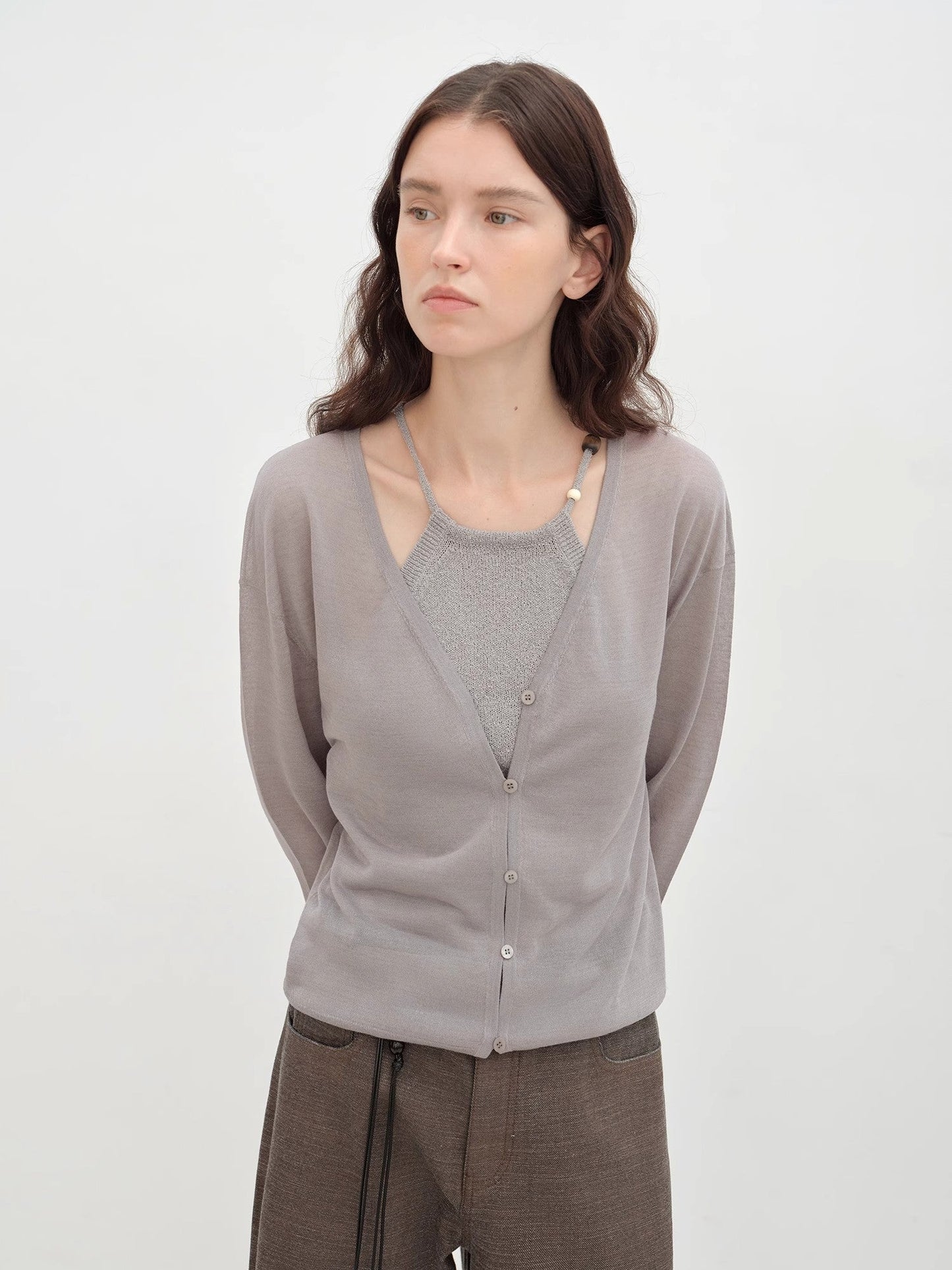 "Daylight" Sunscreen V-Neck Knitted Cardigan