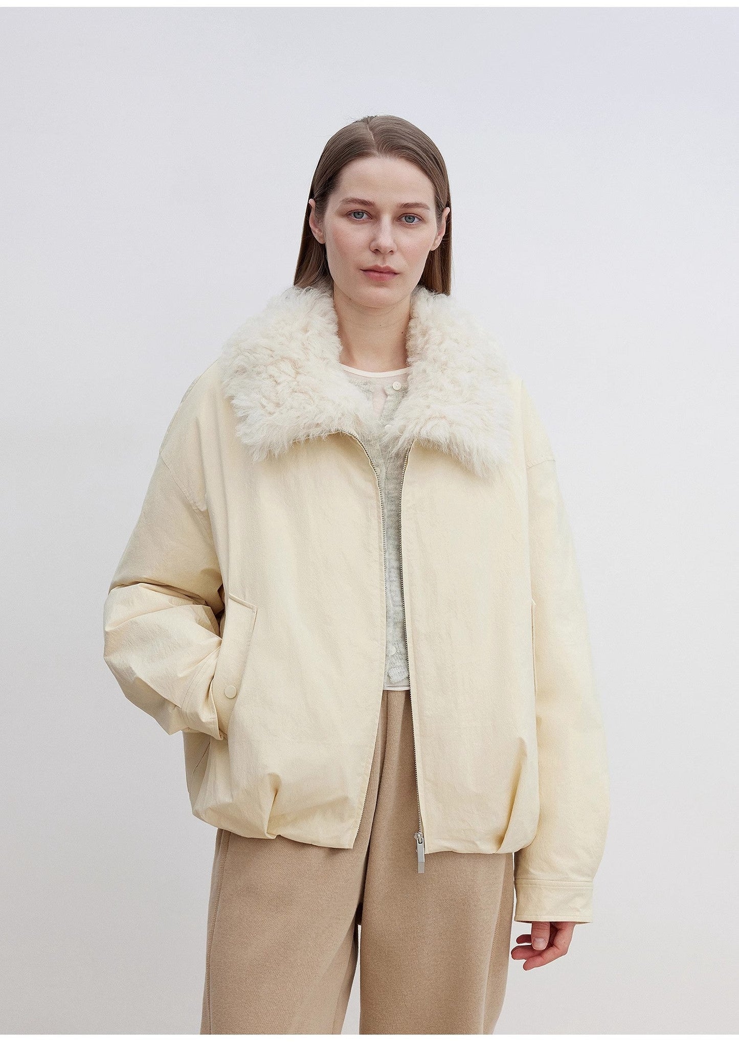Fireladyfur Short Parka With Detachable Tuscan Fur Collar"Mariette"