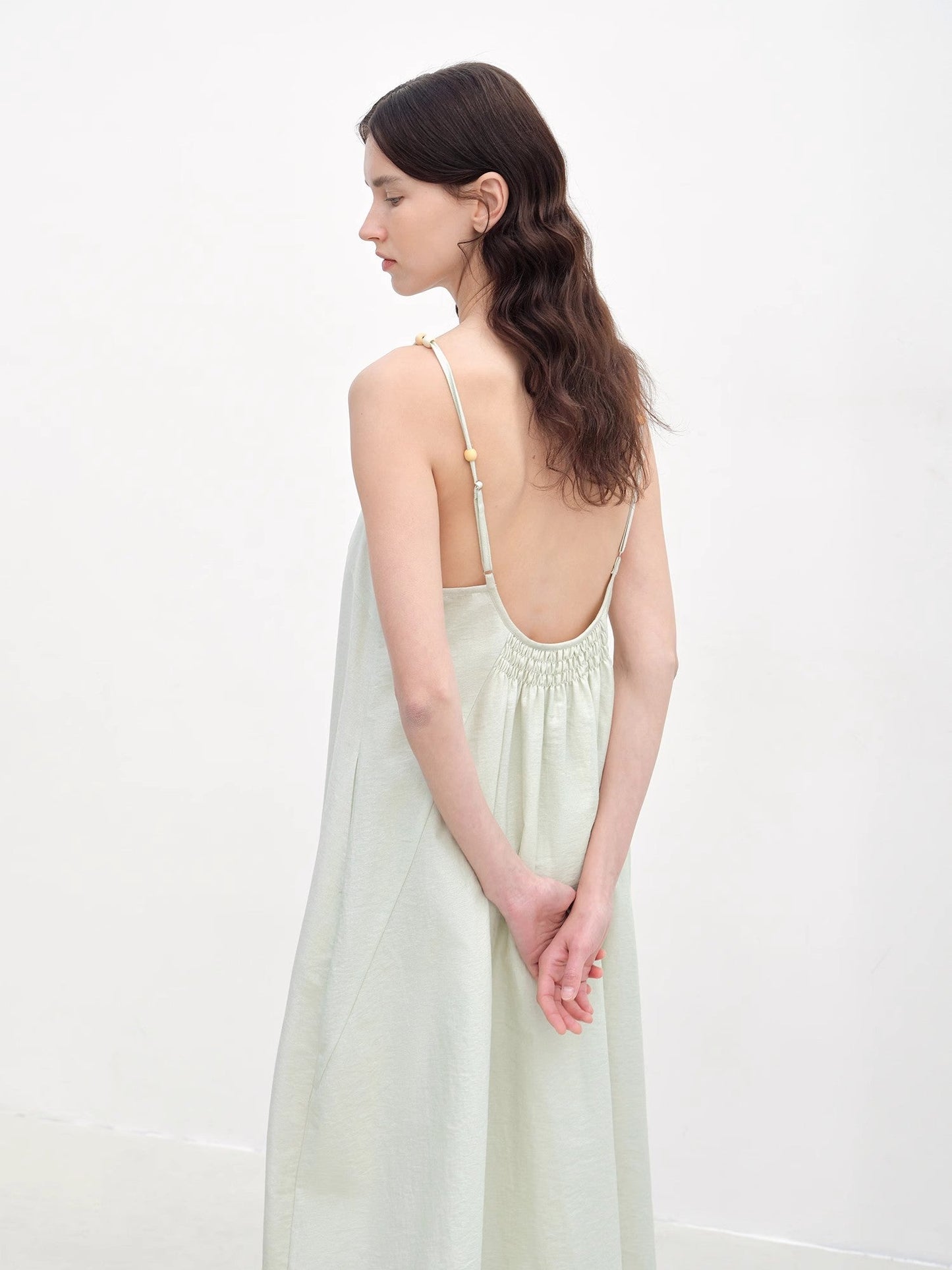 "Island Walk" Cotton Beaded Sling Dress