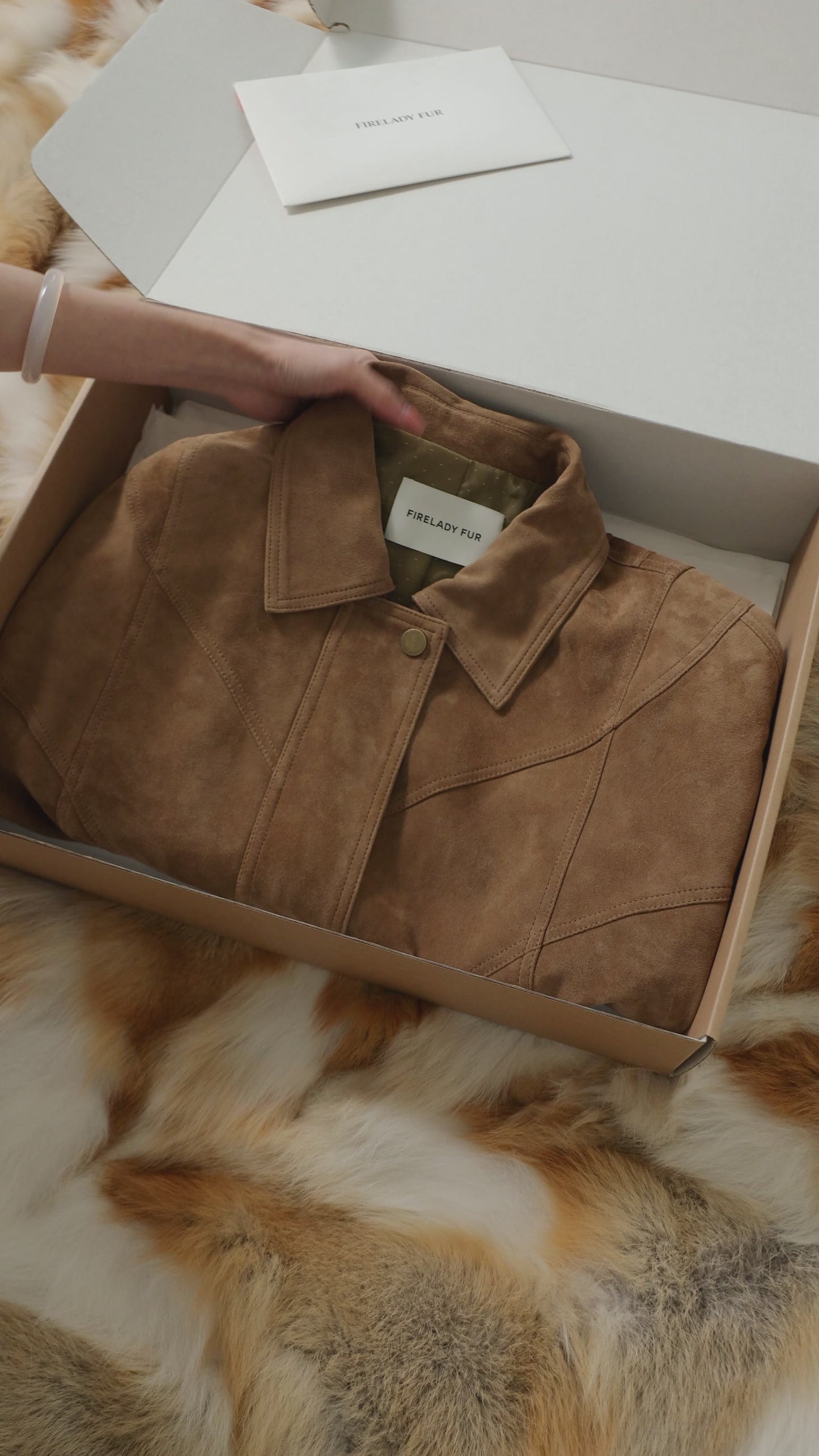 Fireladyfur Women's Suede Top-Grain Sheepskin Leather Jacket