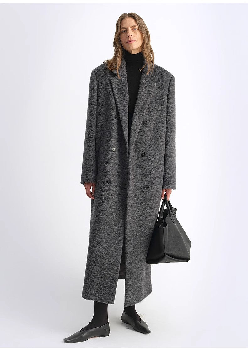 "Opium Nights"Women's Double-Breasted Blazer Coat With Straight Shoulders