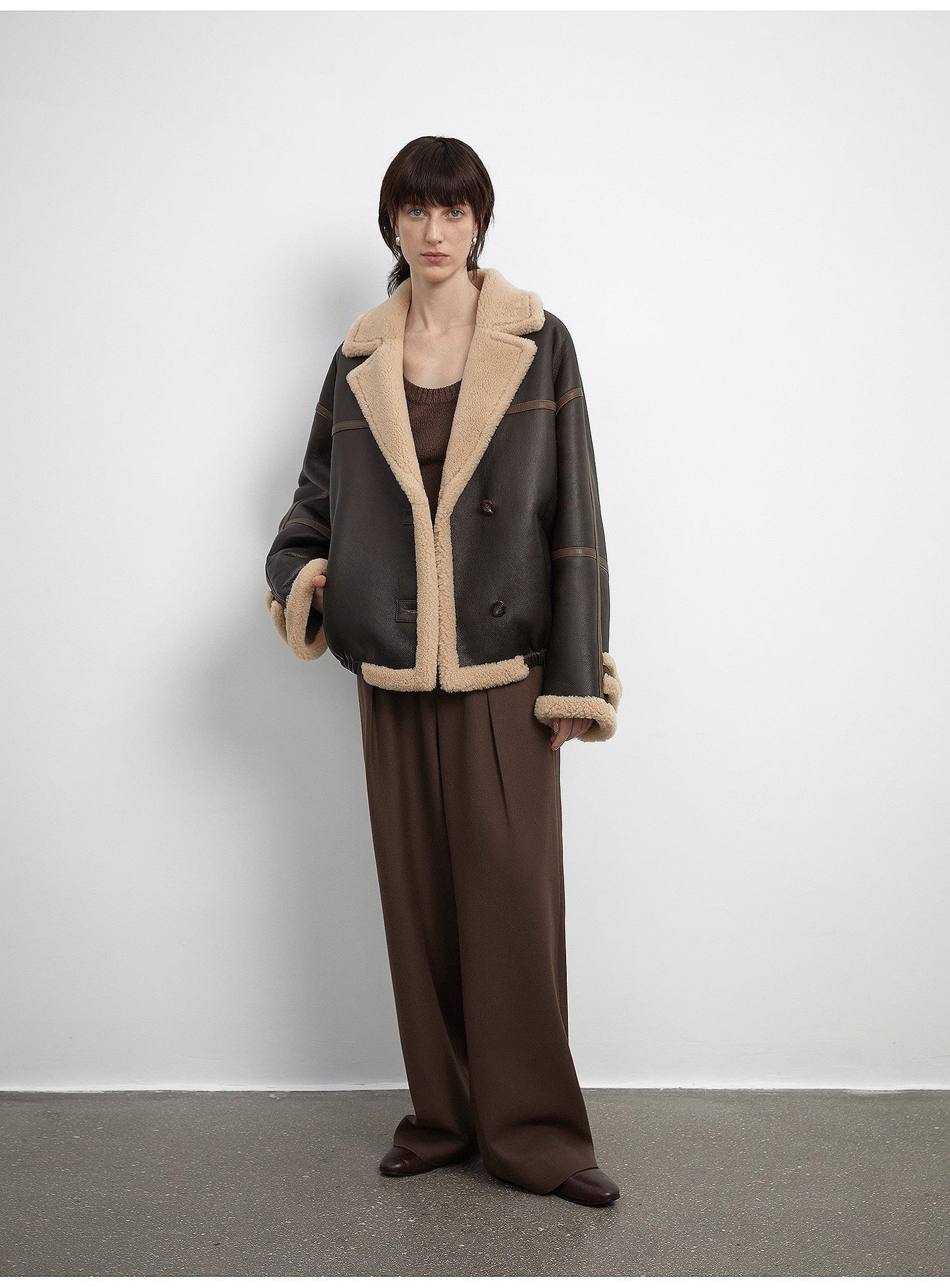 Women's White Straight Casual Wide Waist Drape Floor-Length Wide Leg Pants