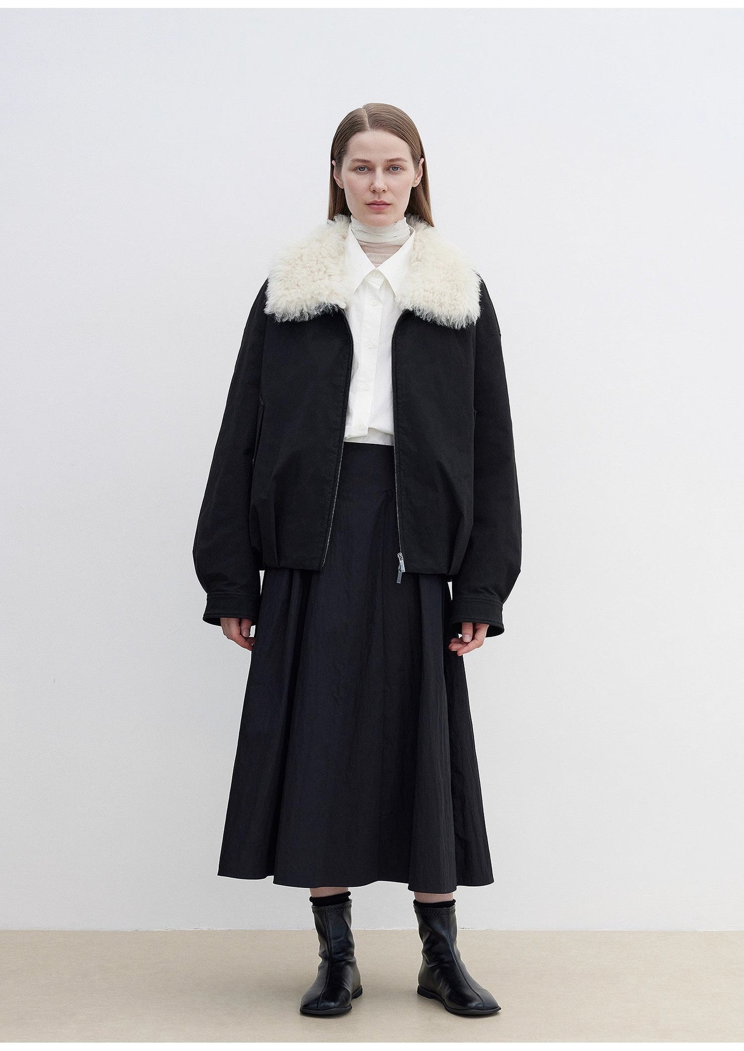 Fireladyfur Short Parka With Detachable Tuscan Fur Collar"Mariette"