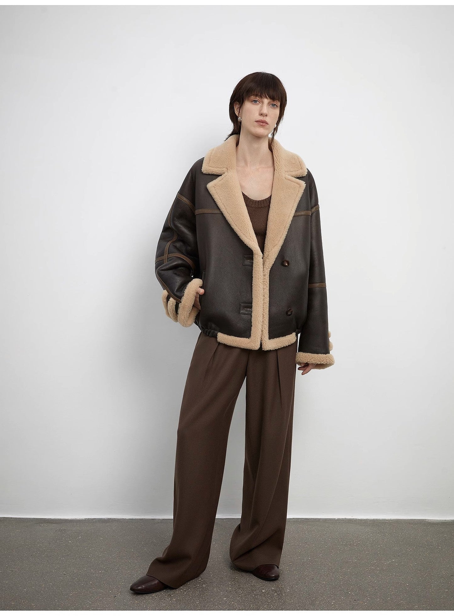 Women's White Straight Casual Wide Waist Drape Floor-Length Wide Leg Pants