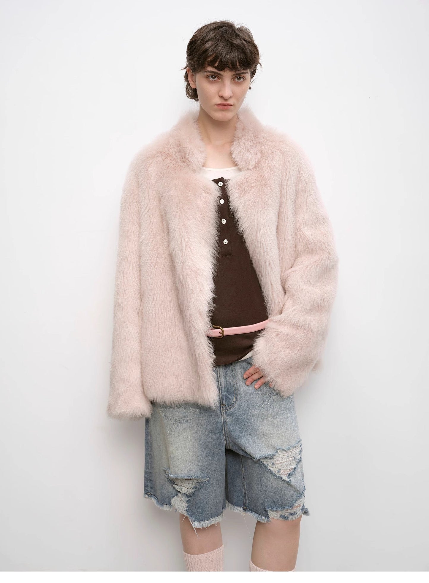 "Heartbeat Mark" Tuscany Sheepskin Women's Short Fur Coat