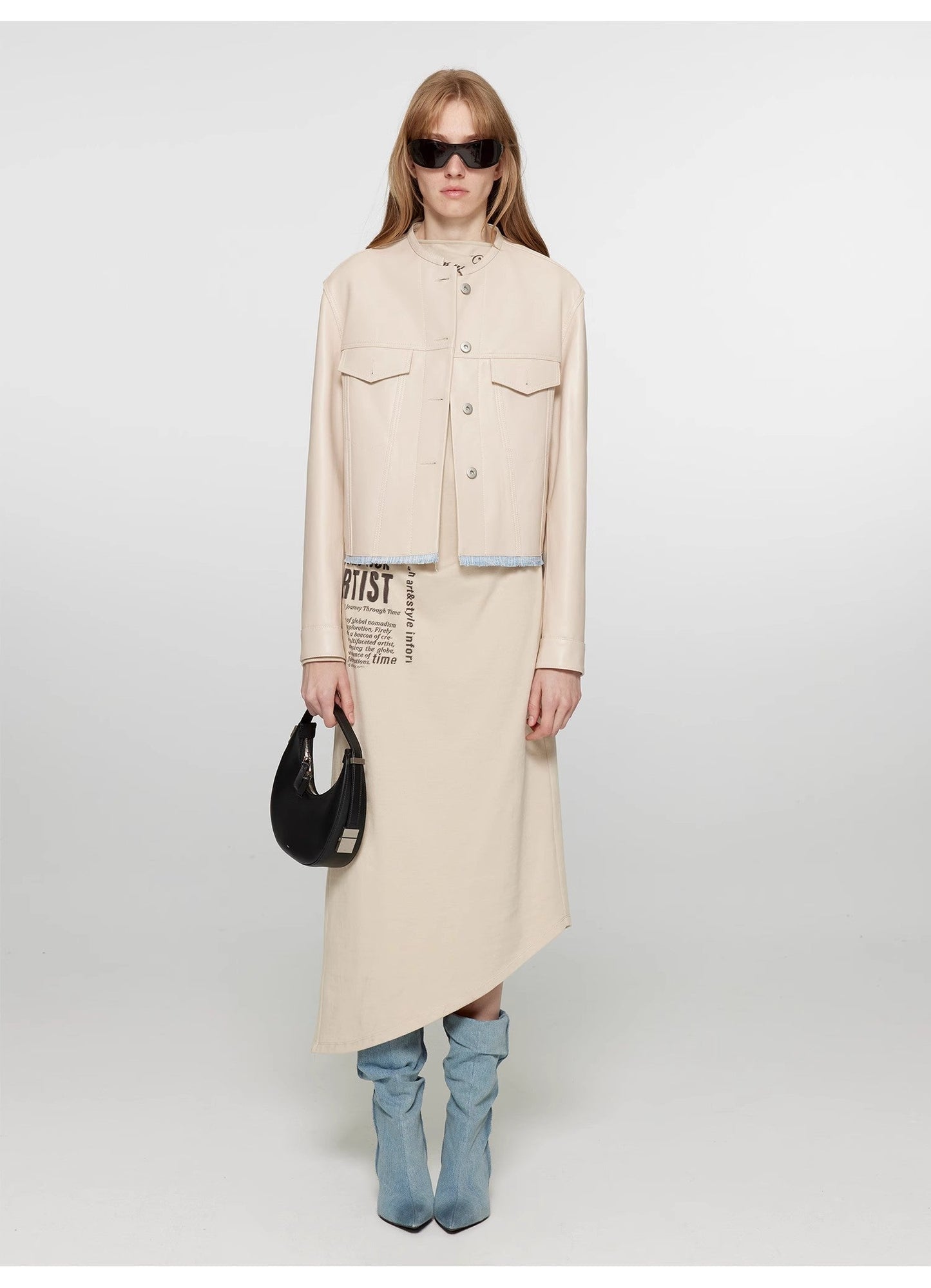 One-Shoulder Bias-Cut Dress Women's Pleated Waist Slimming Long Dress