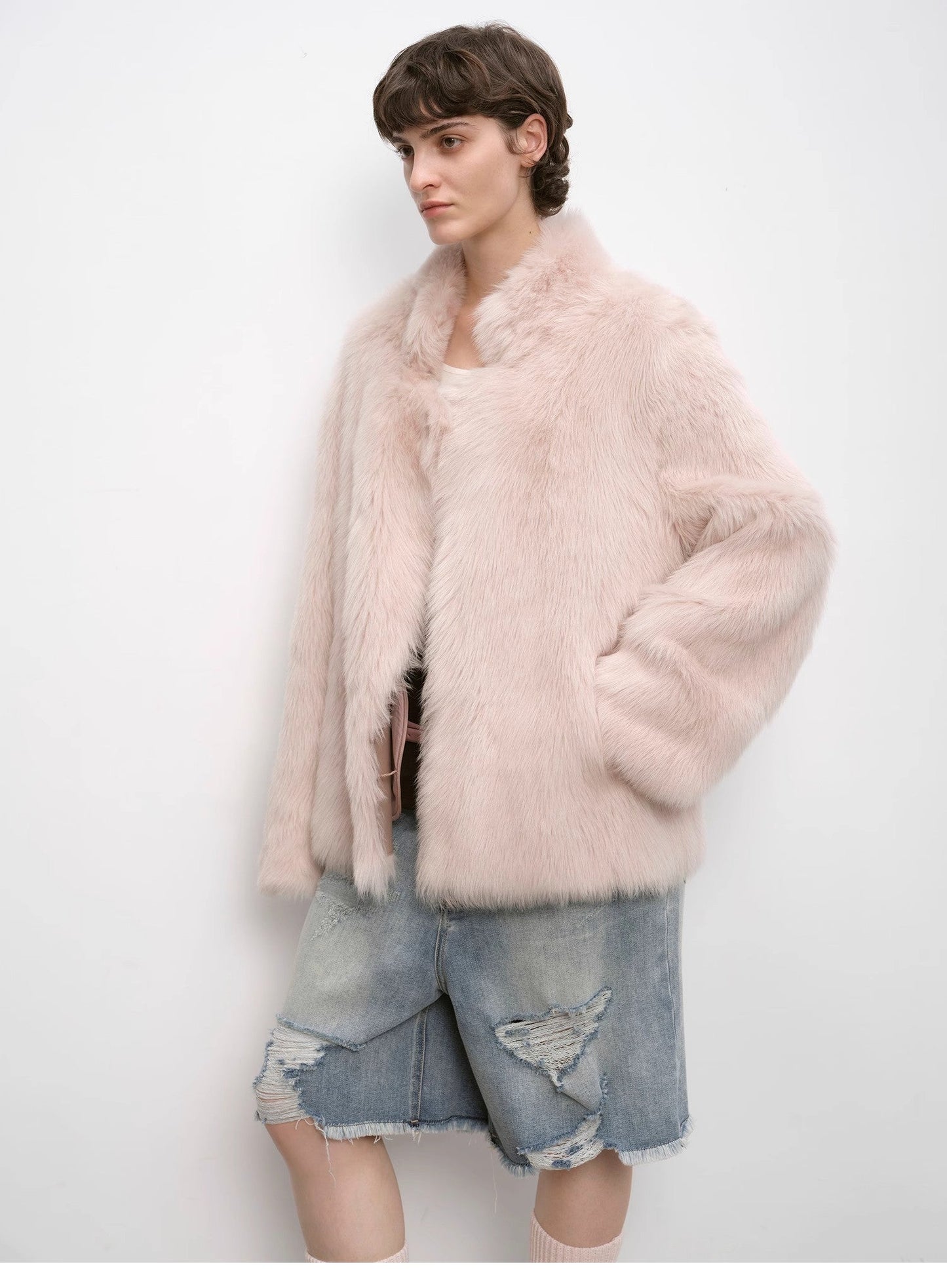 "Heartbeat Mark" Tuscany Sheepskin Women's Short Fur Coat