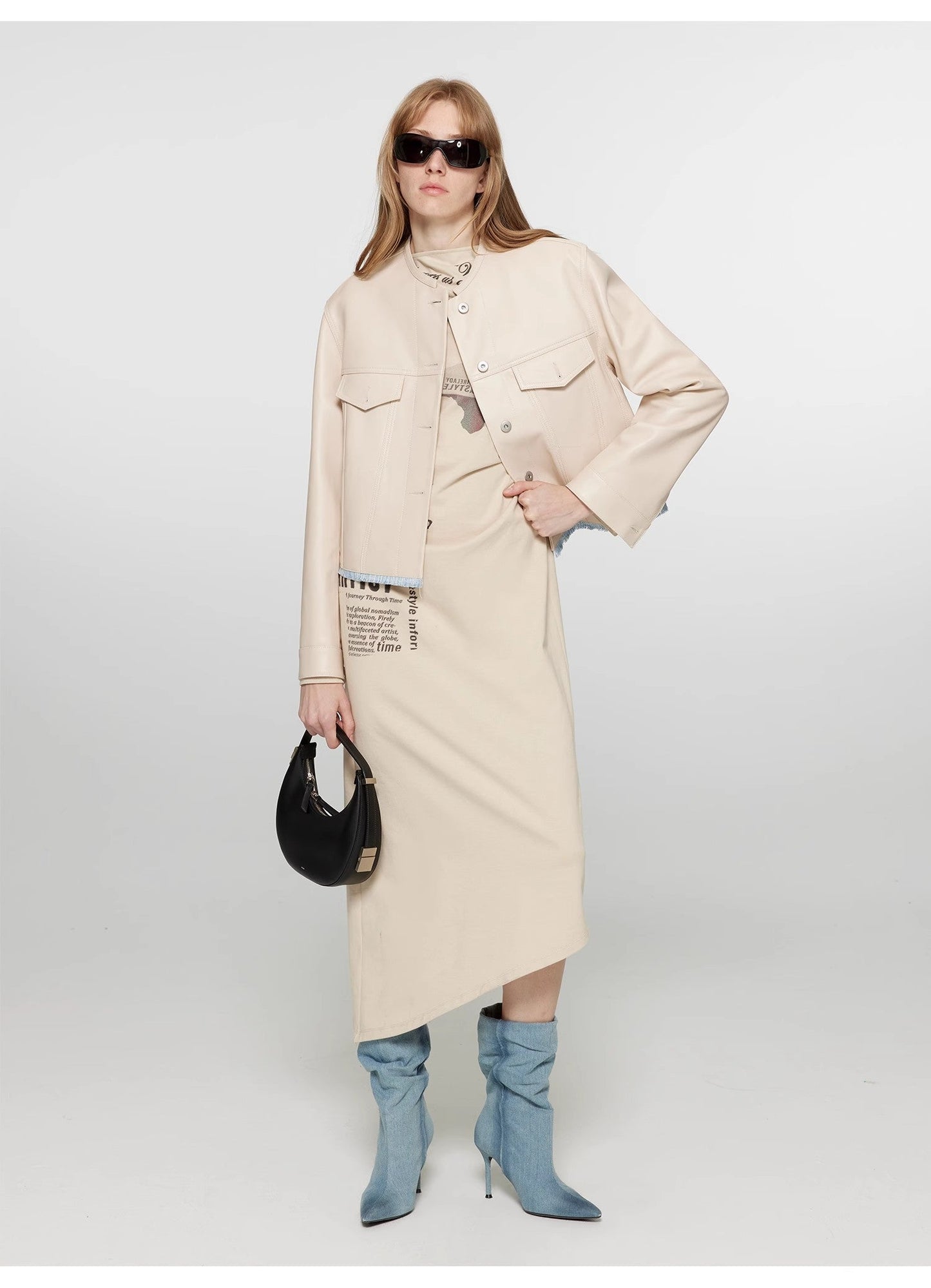 One-Shoulder Bias-Cut Dress Women's Pleated Waist Slimming Long Dress