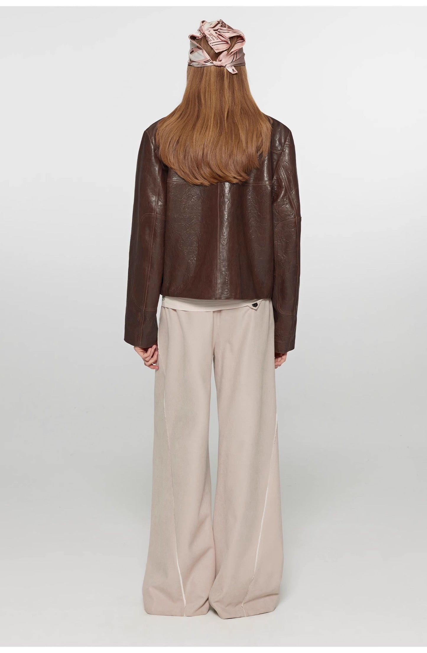 Retro Sheepskin Stand Collar Short Motorcycle Jacket “Caramel Mountain”