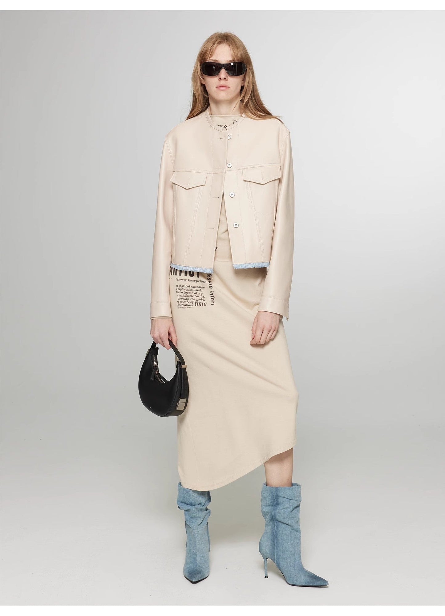 One-Shoulder Bias-Cut Dress Women's Pleated Waist Slimming Long Dress