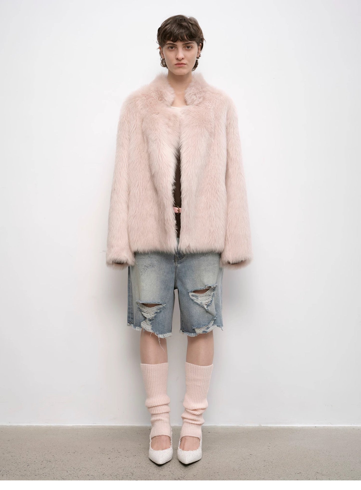 "Heartbeat Mark" Tuscany Sheepskin Women's Short Fur Coat