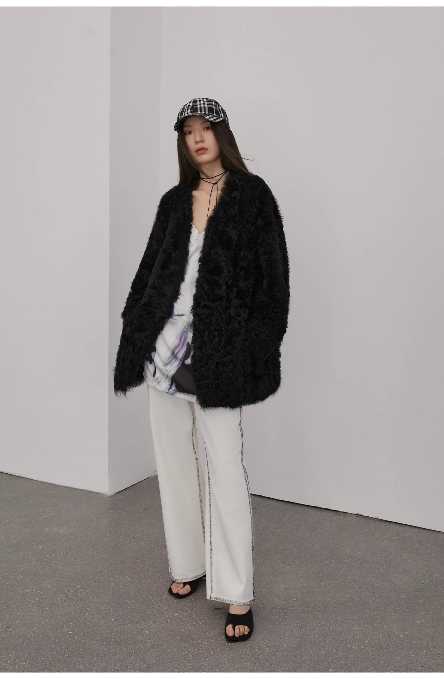 Fireladyfur Women's Tuscan Sheepskin Winter Coat“Peach Oolong”