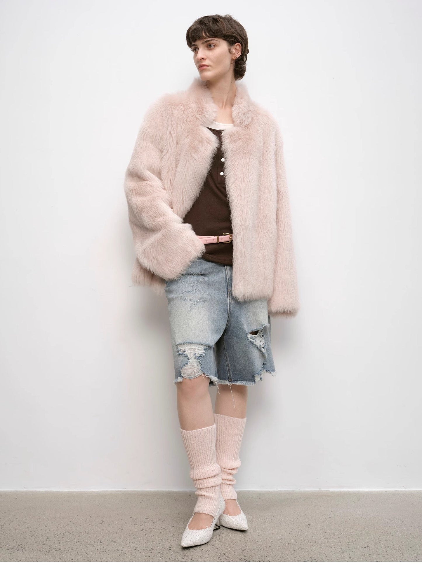 "Heartbeat Mark" Tuscany Sheepskin Women's Short Fur Coat