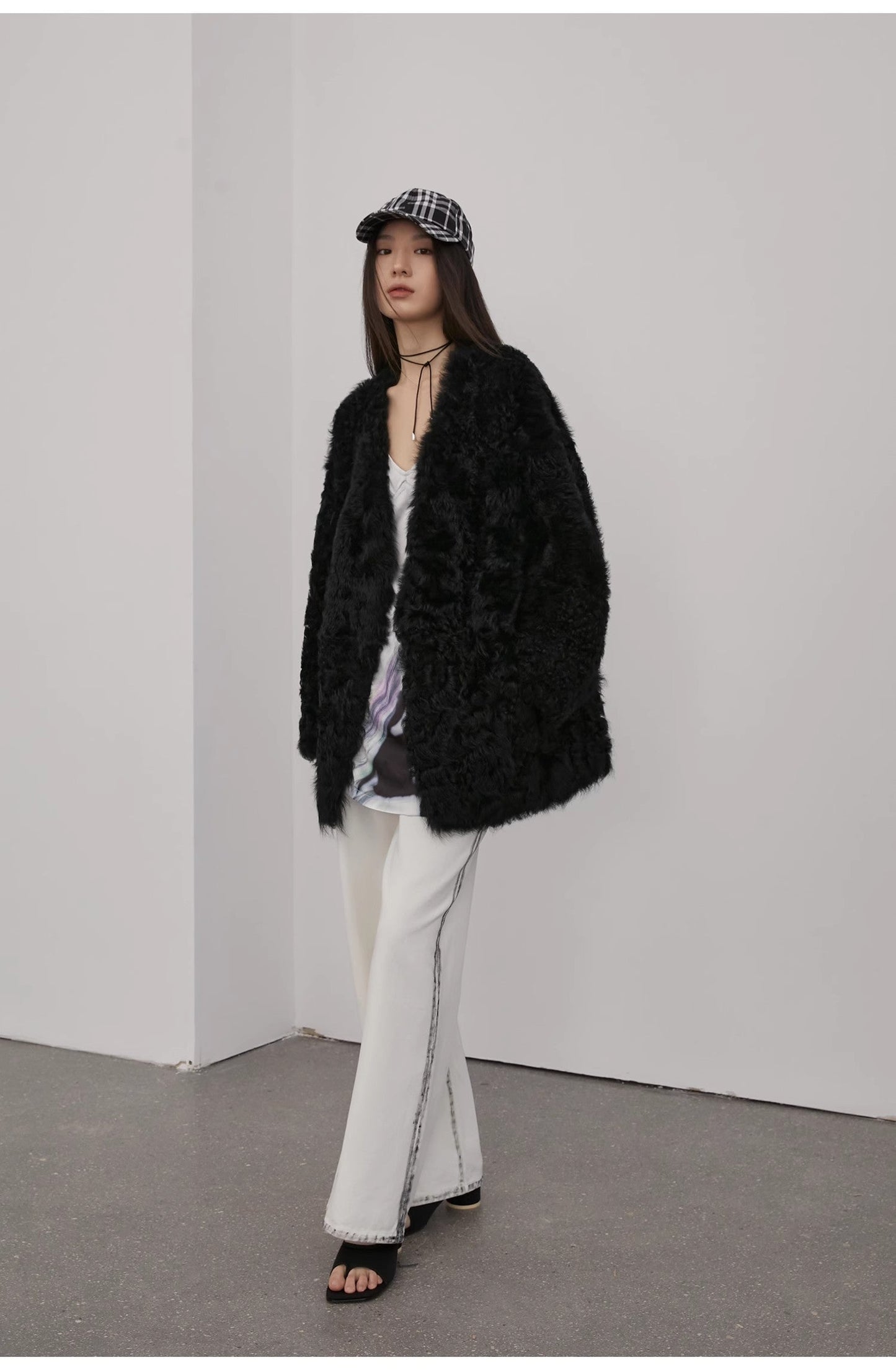 Fireladyfur Women's Tuscan Sheepskin Winter Coat“Peach Oolong”