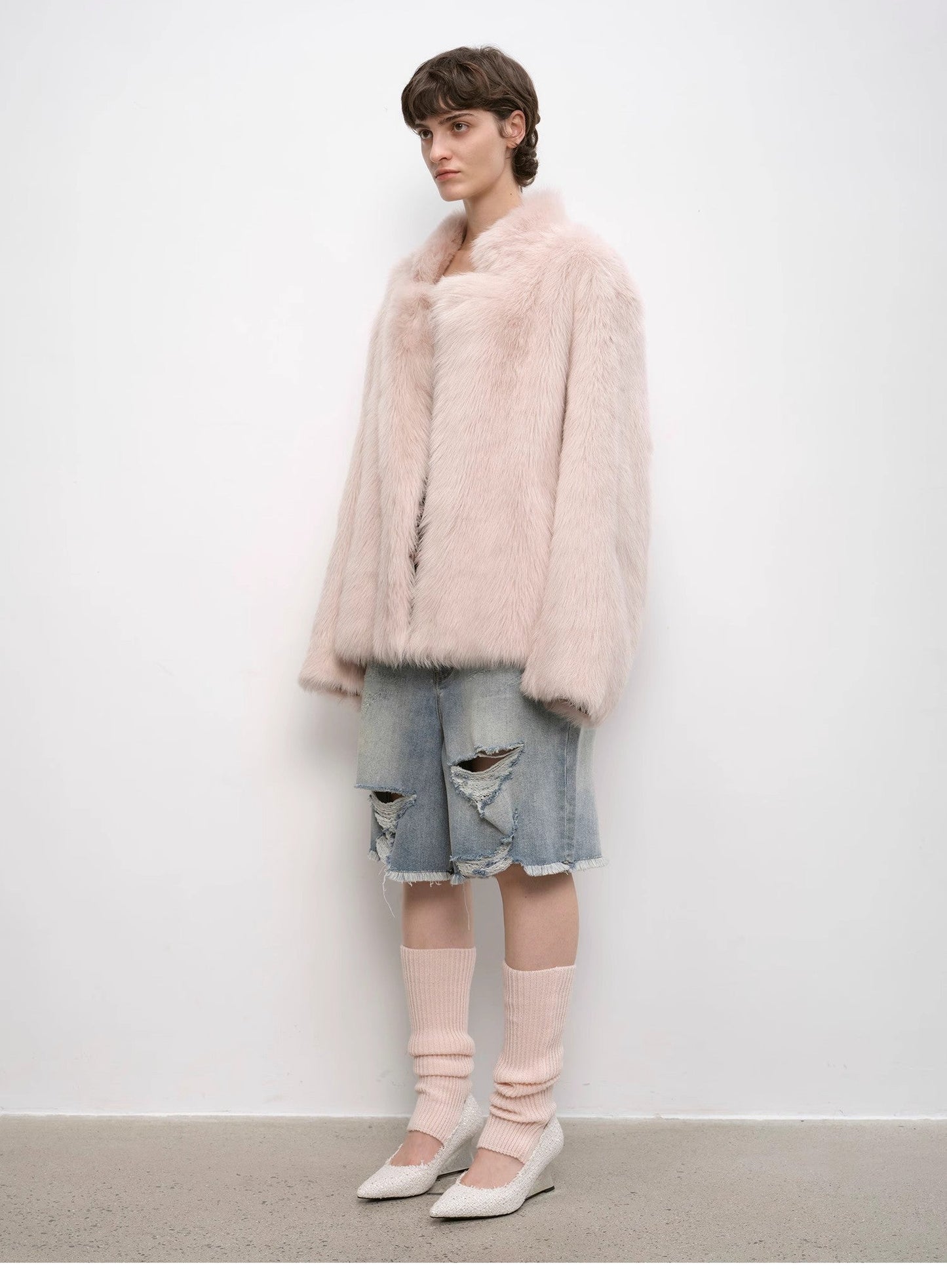 "Heartbeat Mark" Tuscany Sheepskin Women's Short Fur Coat