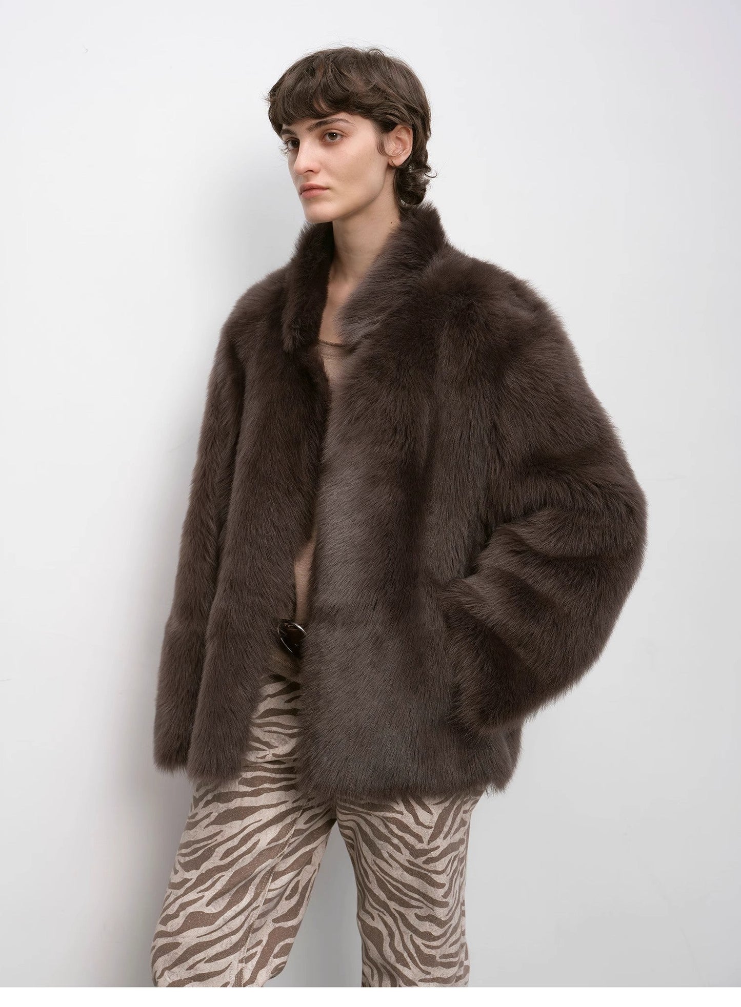 "Heartbeat Mark" Tuscany Sheepskin Women's Short Fur Coat