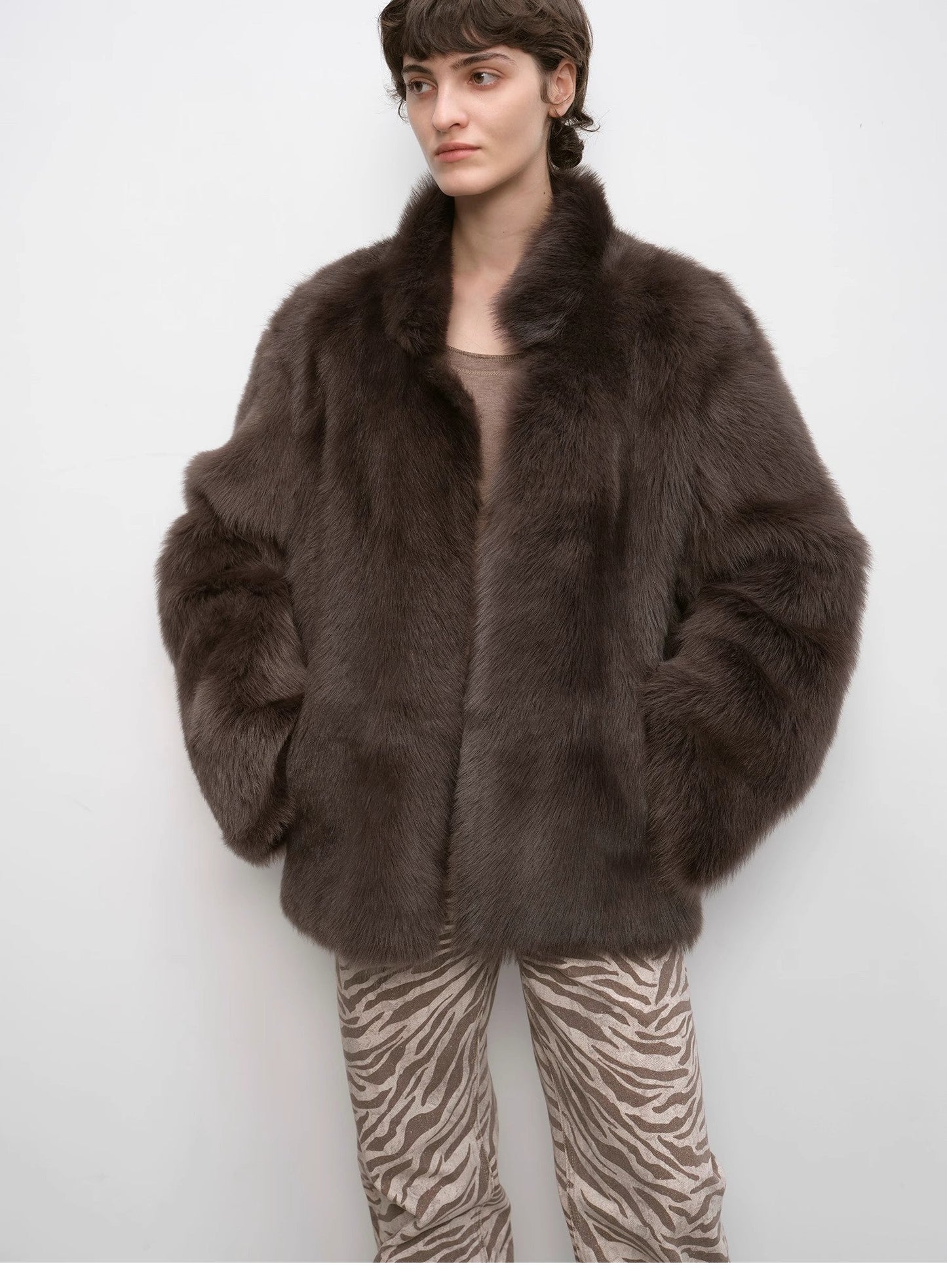 "Heartbeat Mark" Tuscany Sheepskin Women's Short Fur Coat