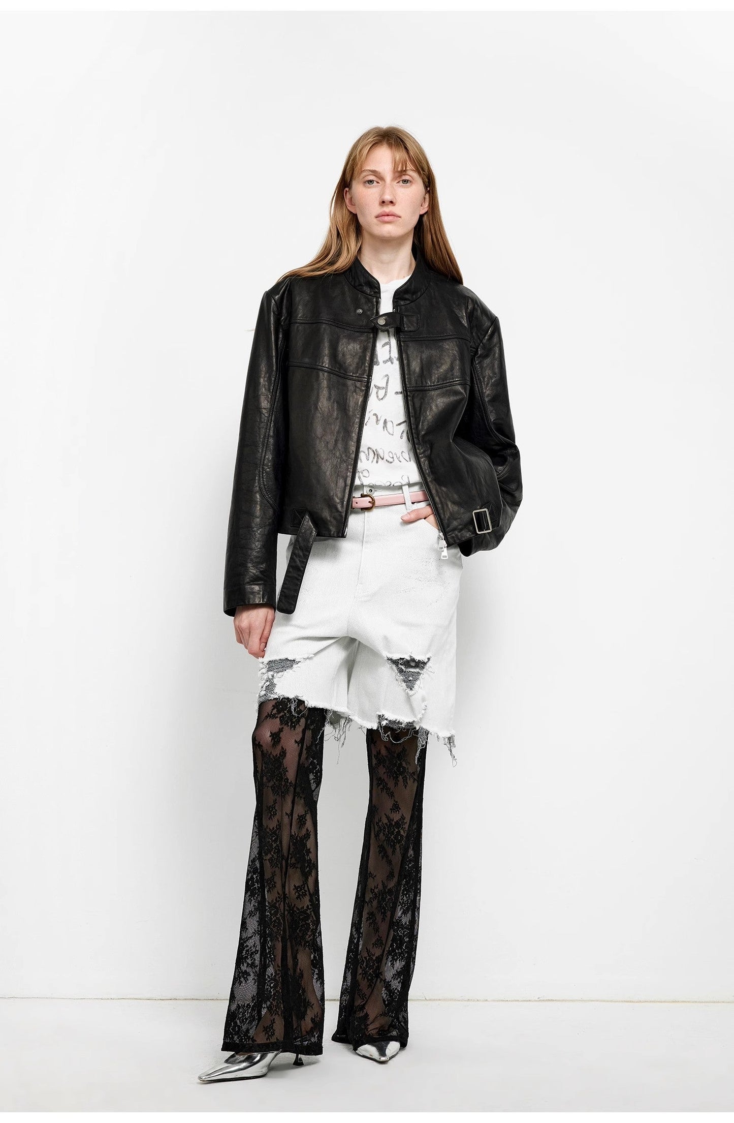 Retro Sheepskin Stand Collar Short Motorcycle Jacket “Caramel Mountain”