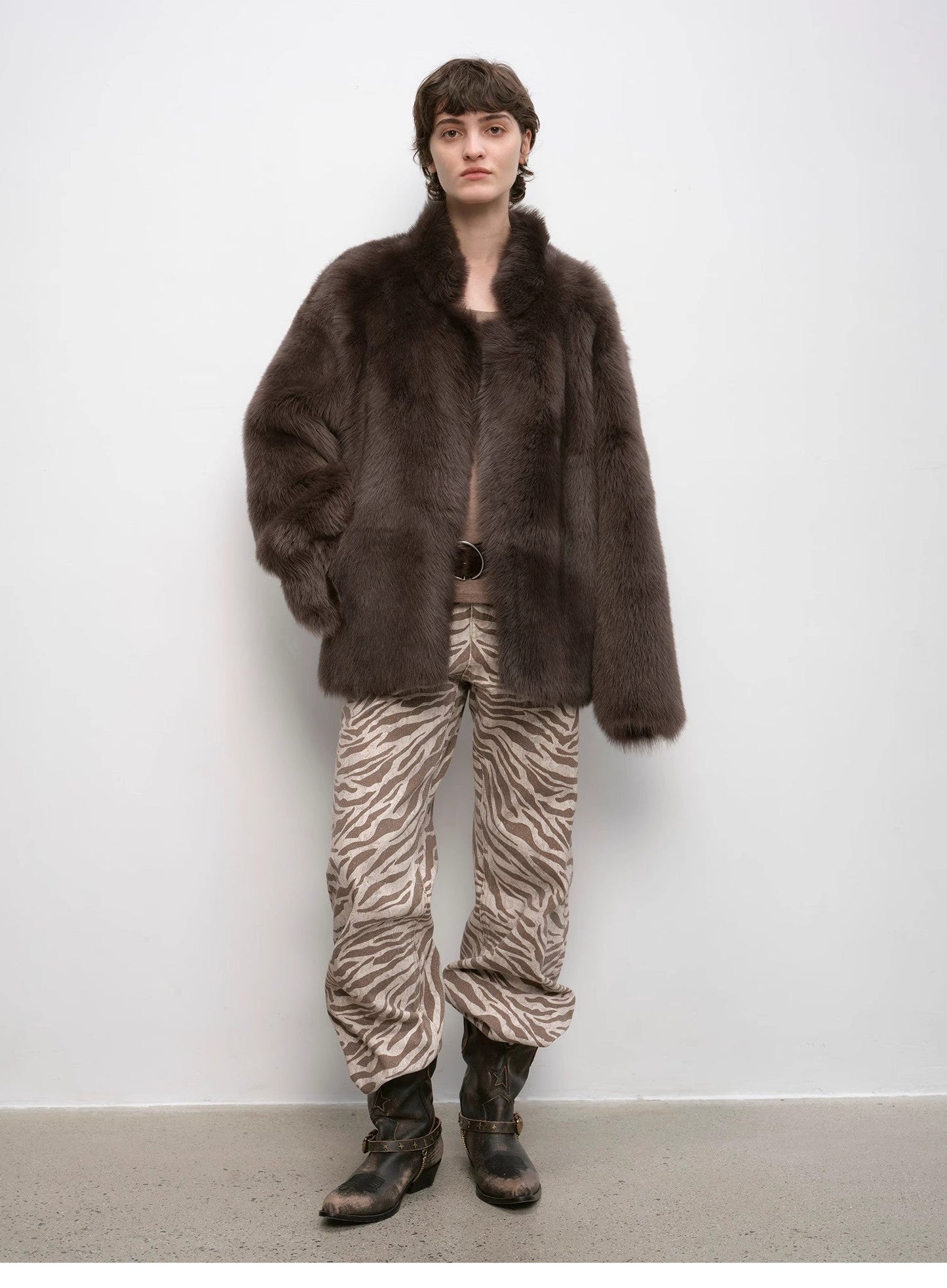 "Heartbeat Mark" Tuscany Sheepskin Women's Short Fur Coat