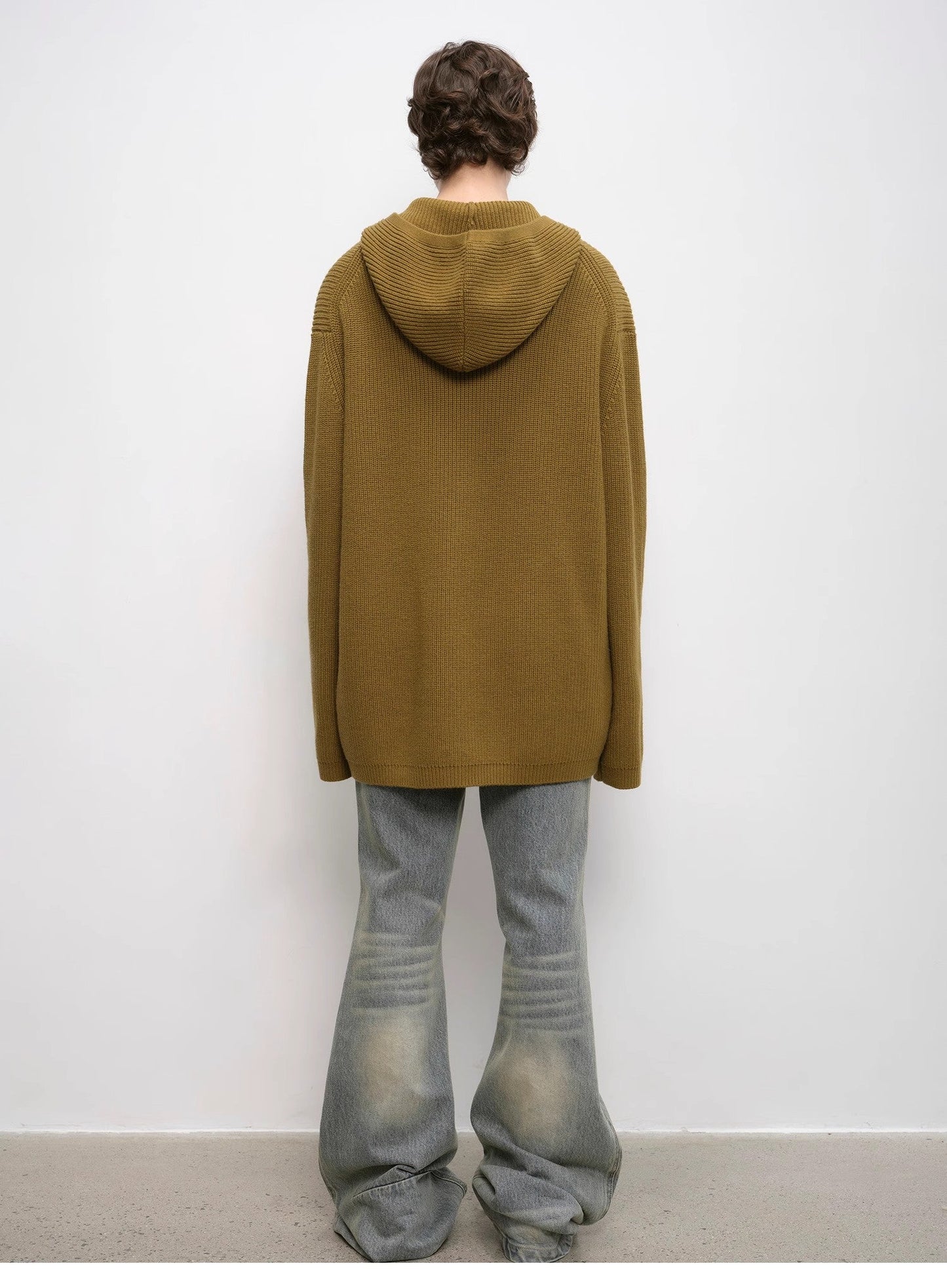 "Autumn Ticket" Simple and Versatile Zhongding 30s Wool Blend Hoodie Zipper Round Neck Sweater