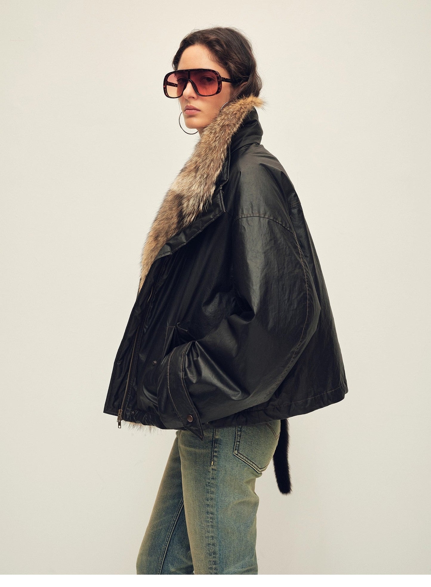 Firelady Fur Women's Down Fur Parka Coyote and Raccoon Fur Collar-“The Long Night Is Coming”