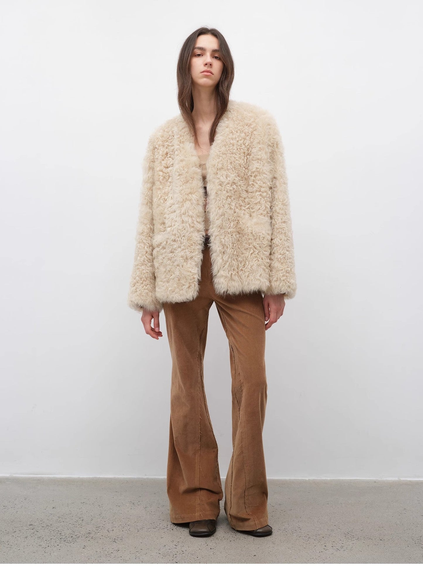 Fireladyfur Women's Black Sheepskin Jacket With Tuscan Fur"My Little Curly"