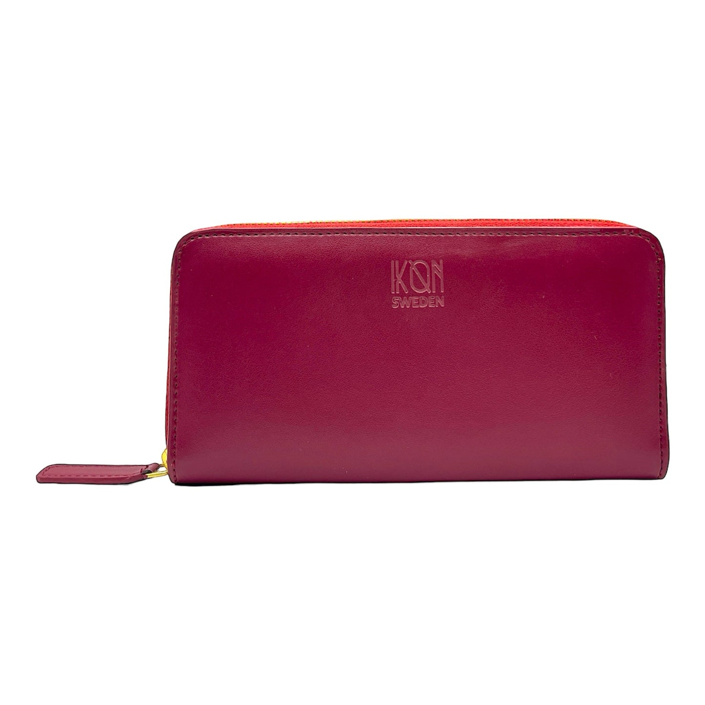 Kivik | Apple Leather Long Zip Wallet - Wine Red