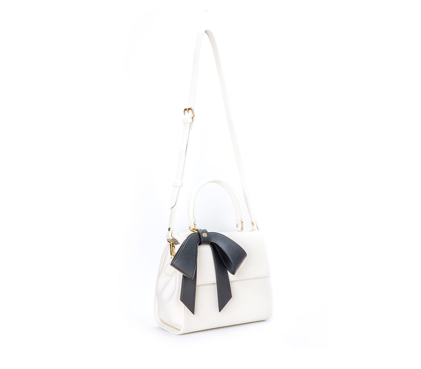 Cottontail - White+Black Vegan Leather Bag